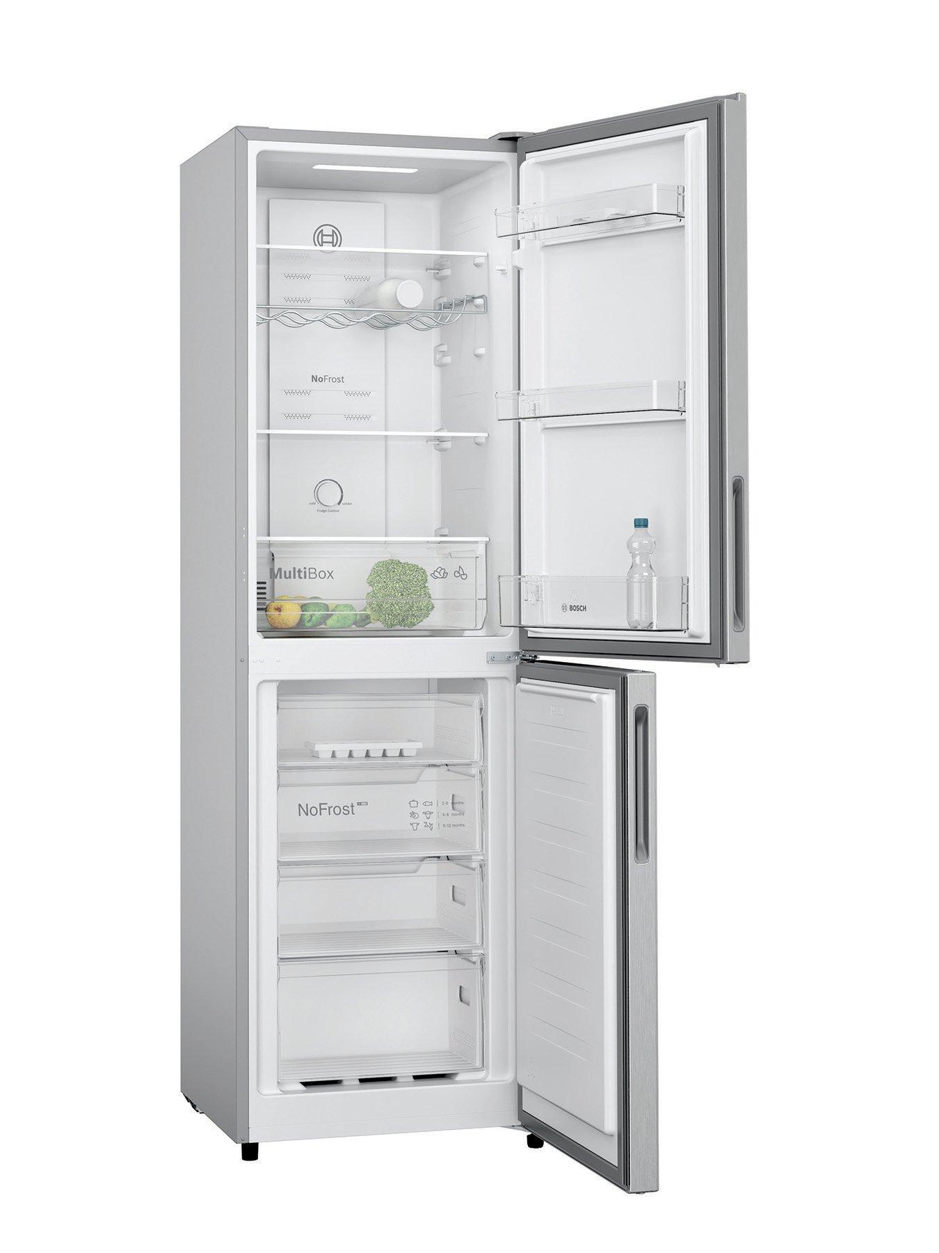  image of bosch-series-2-kgn27nleag-5050-split-no-frost-55cm-wide-fridge-freezer-stainless-steel