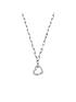  image of michael-kors-sterling-silver-paveacute-heart-chain-necklace