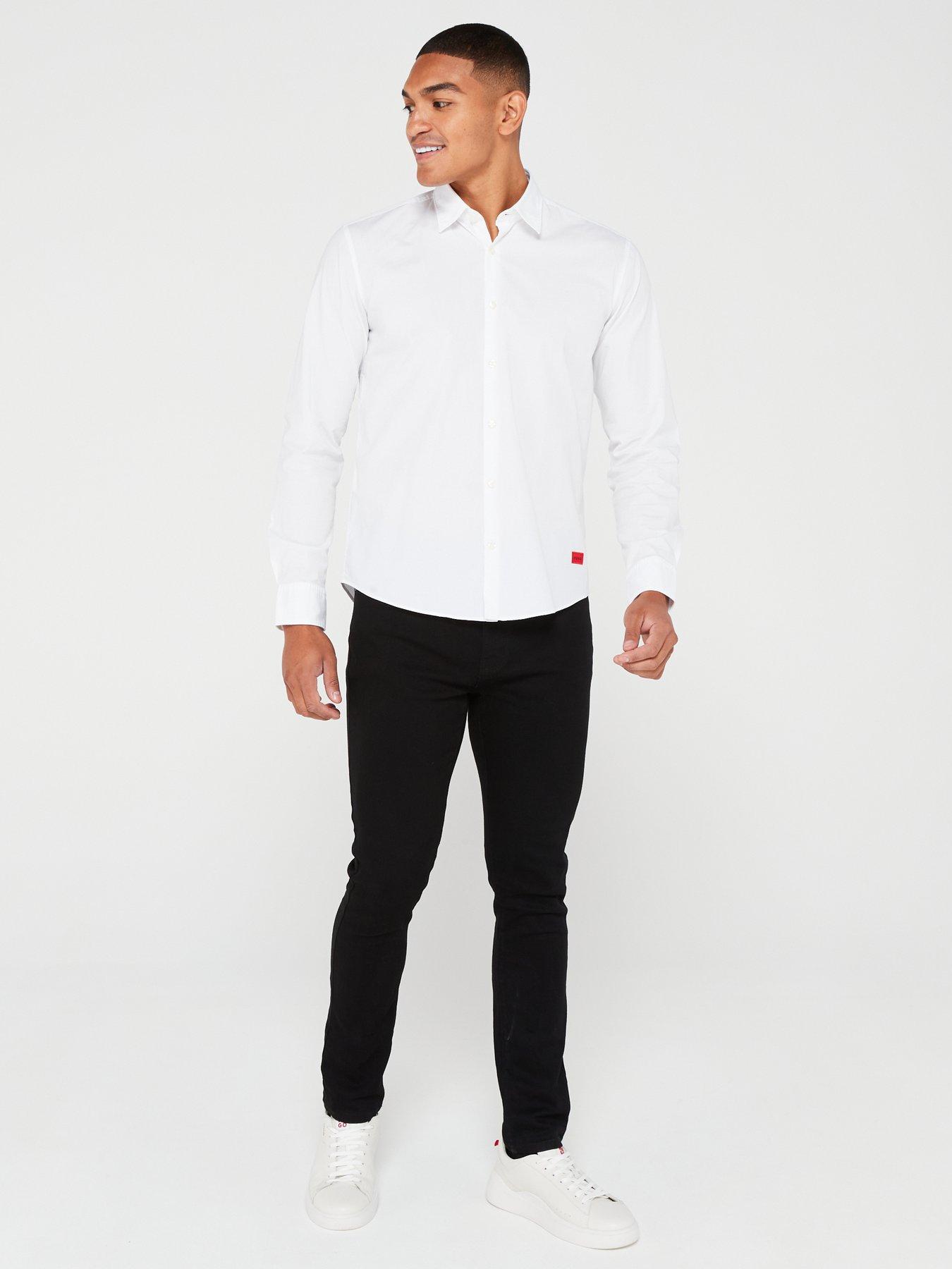  image of hugo-ermo-slim-fit-long-sleeve-shirt-white
