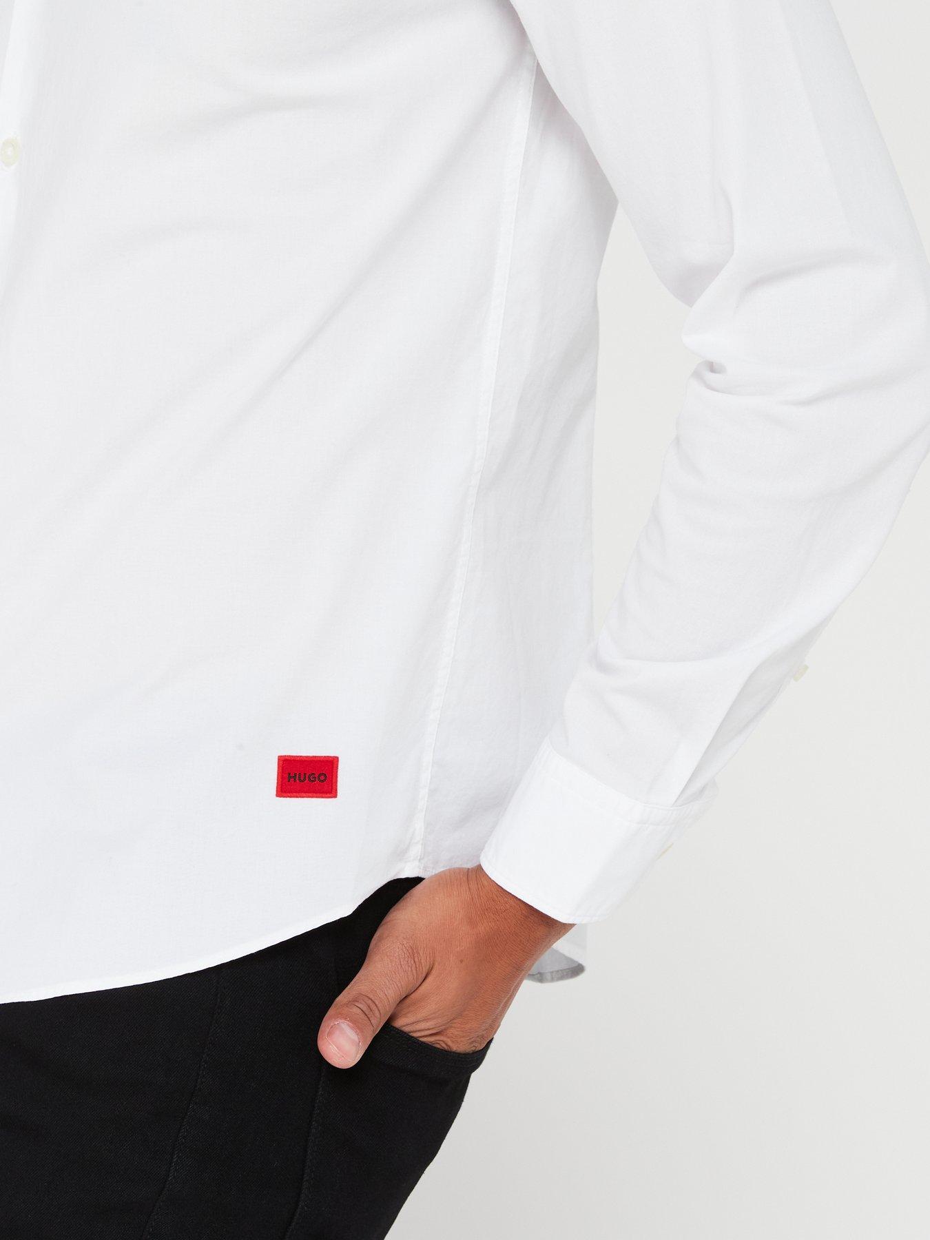  image of hugo-ermo-slim-fit-long-sleeve-shirt-white