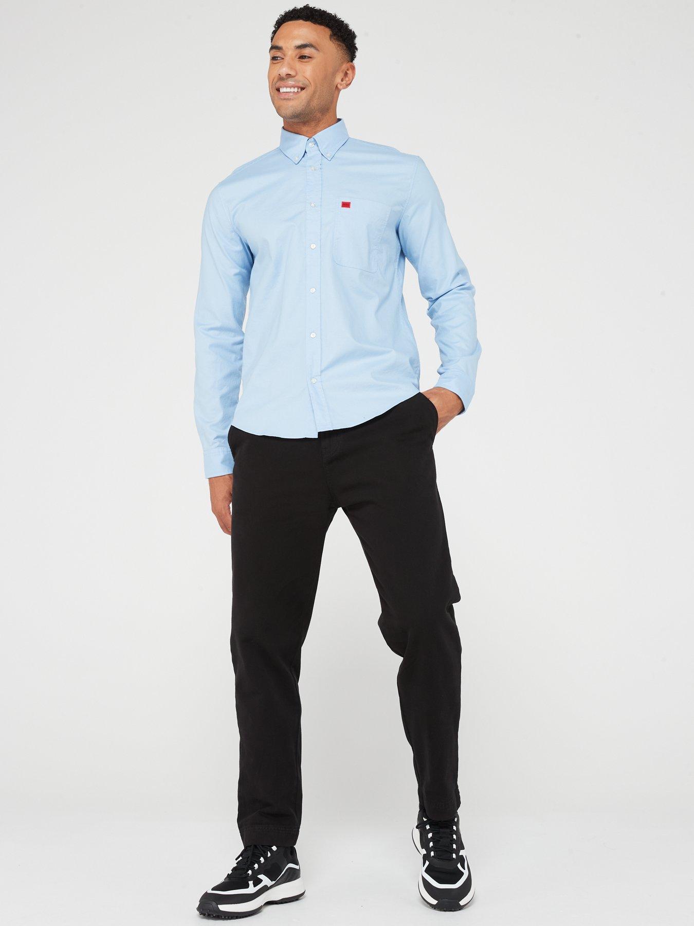  image of hugo-evito-slim-fit-long-sleeve-shirt-light-blue