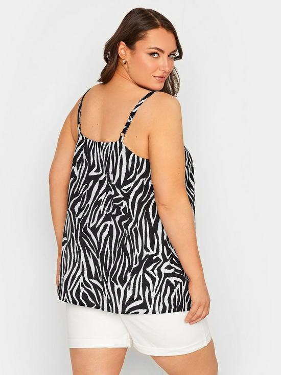 stillFront image of yours-zebra-print-cami-vest-top-blackwhite