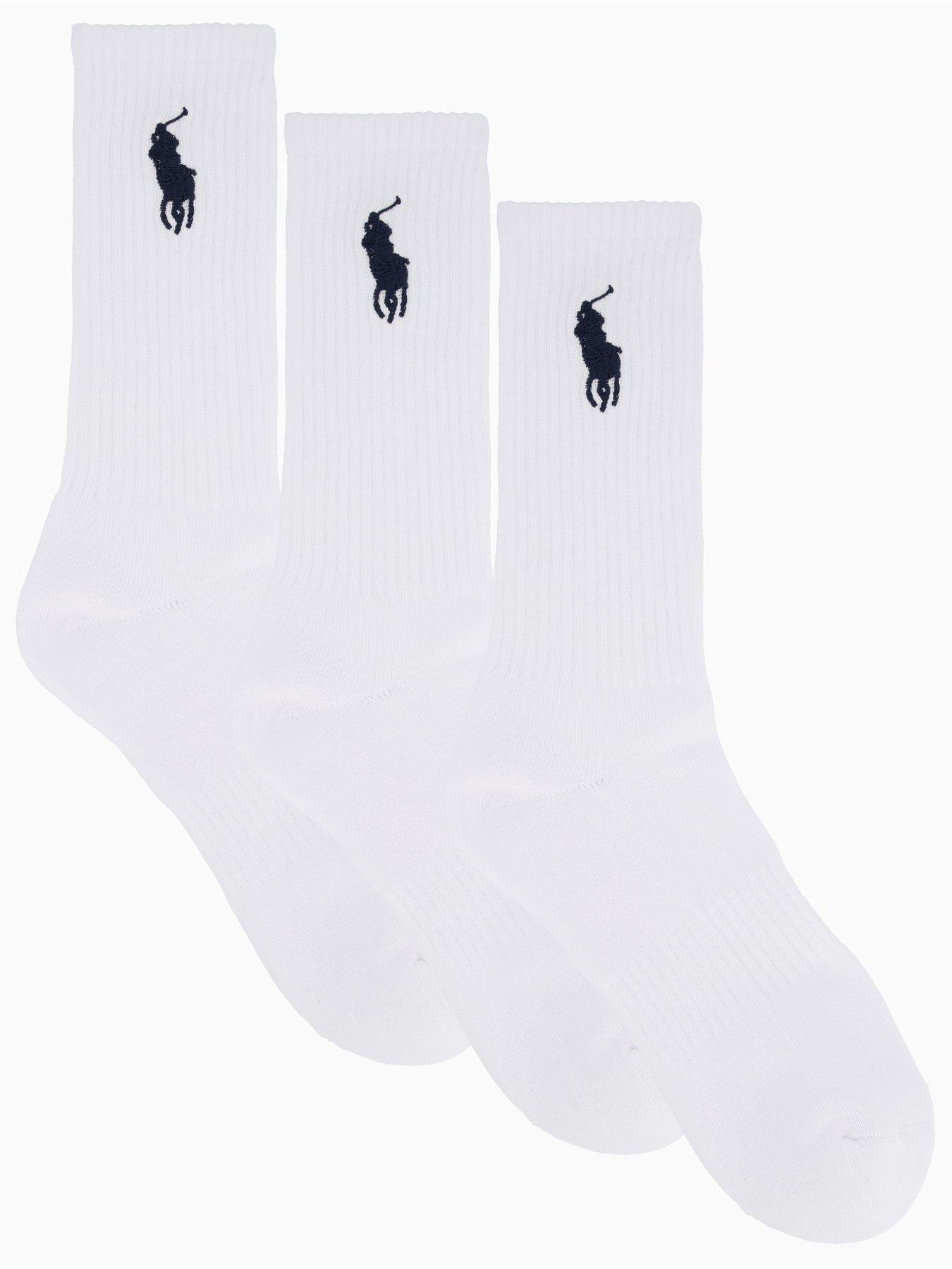 Polo Ralph Lauren 3 Pack Big Pony Crew Socks - White