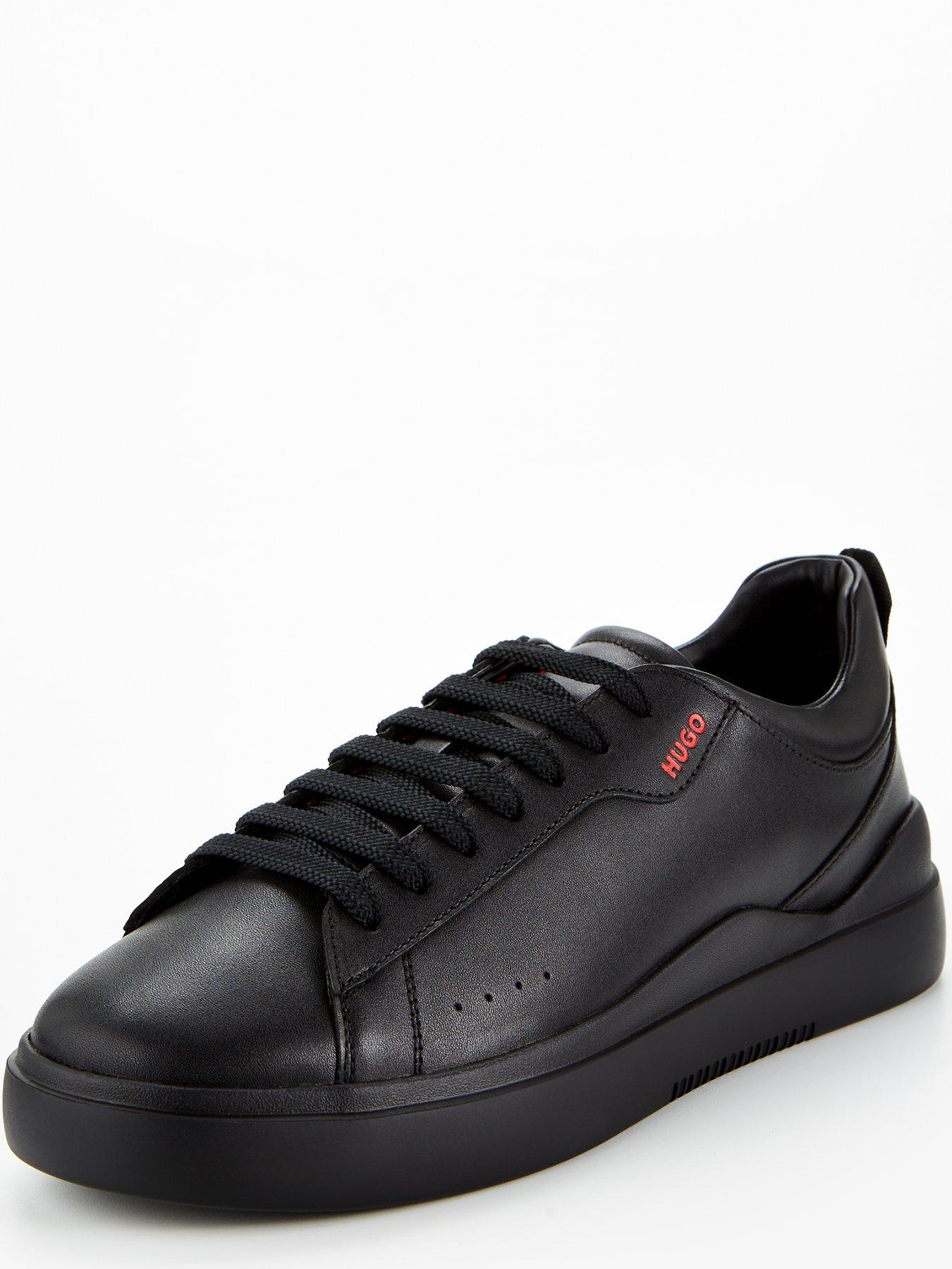  image of hugo-blake-leather-trainer-black