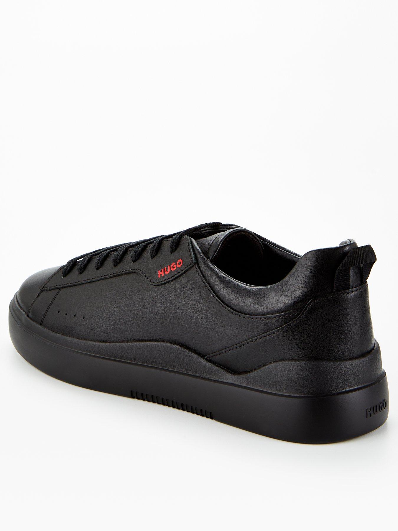  image of hugo-blake-leather-trainer-black