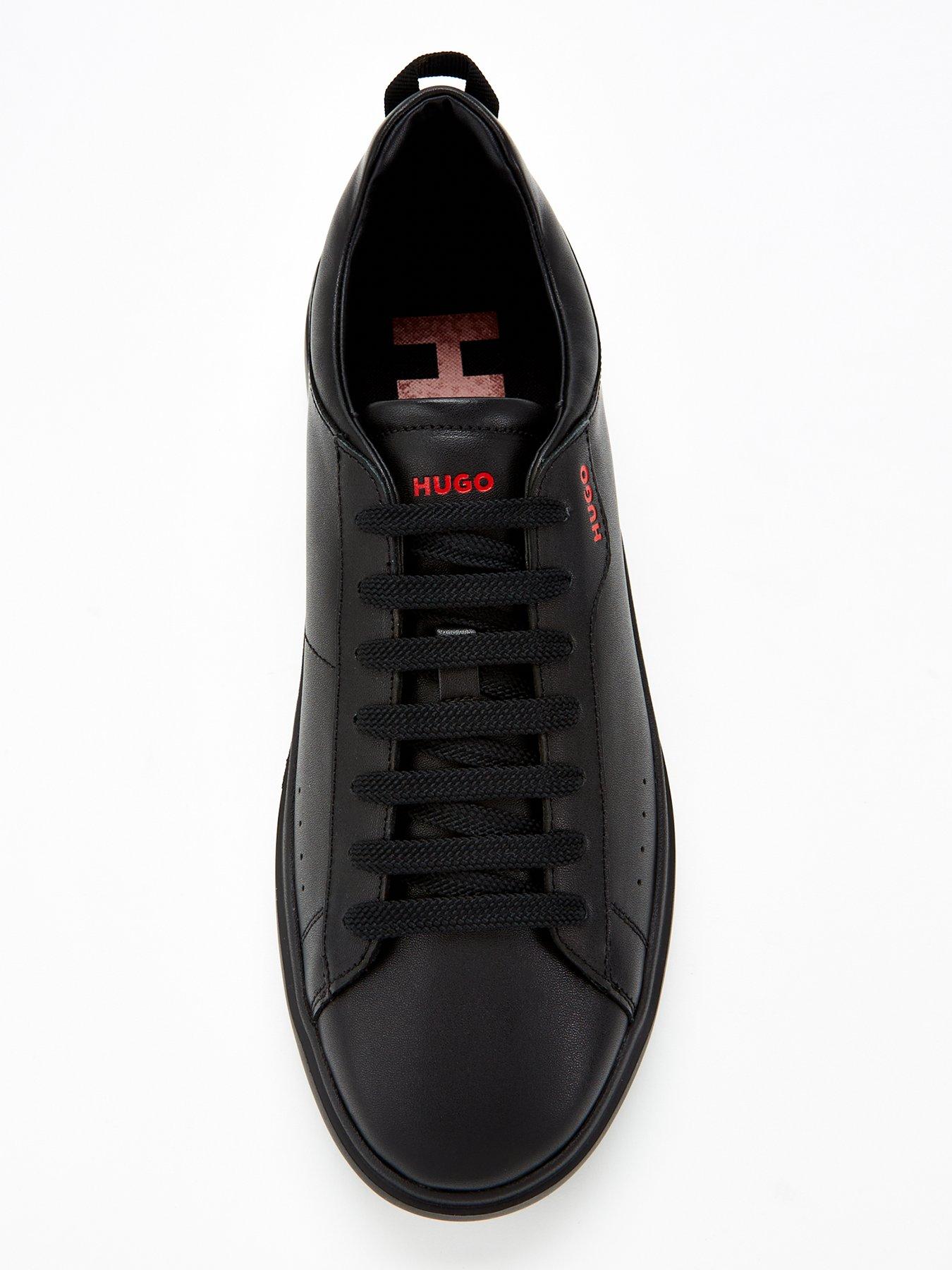  image of hugo-blake-leather-trainer-black