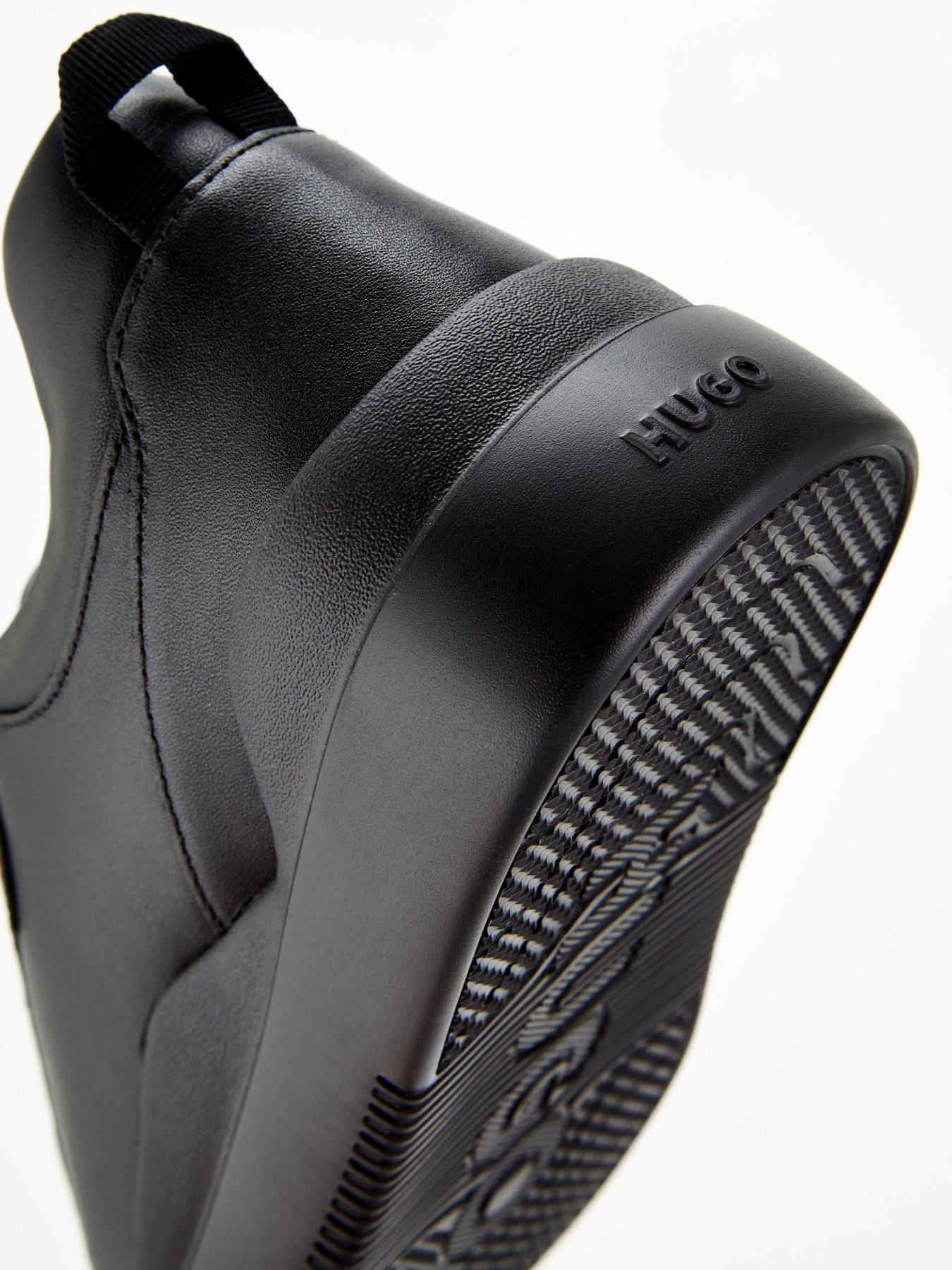  image of hugo-blake-leather-trainer-black