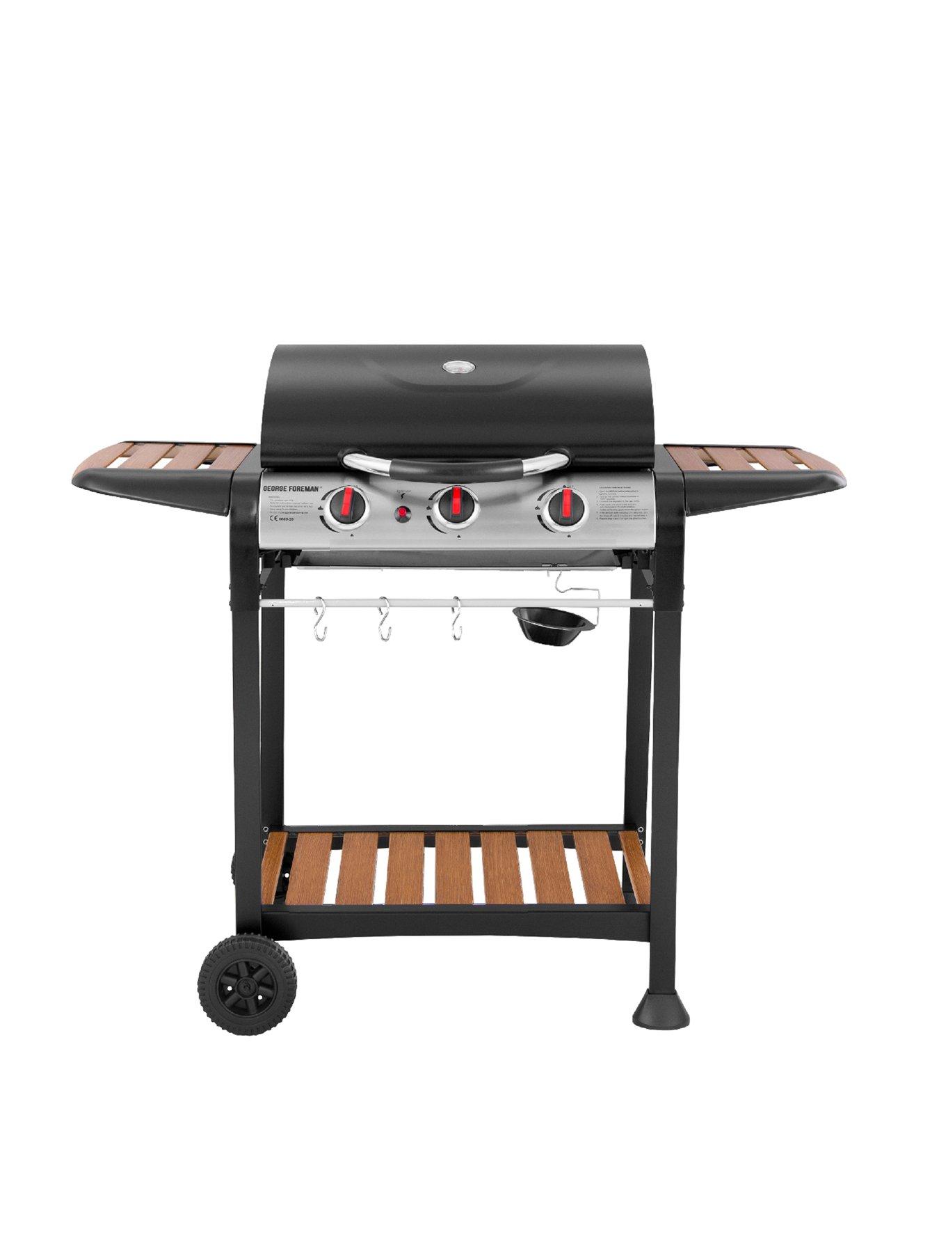 Foreman 3Burner Gas BBQ Black & Wood Effect