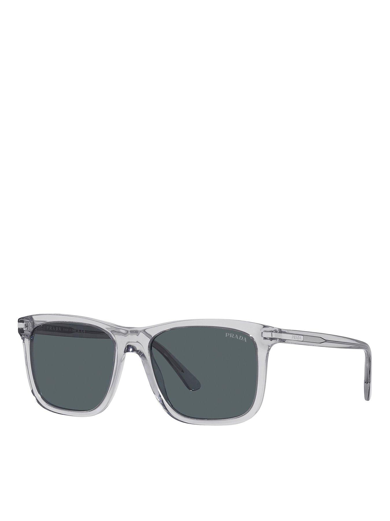  image of prada-rectangle-acetate-sunglass-grey