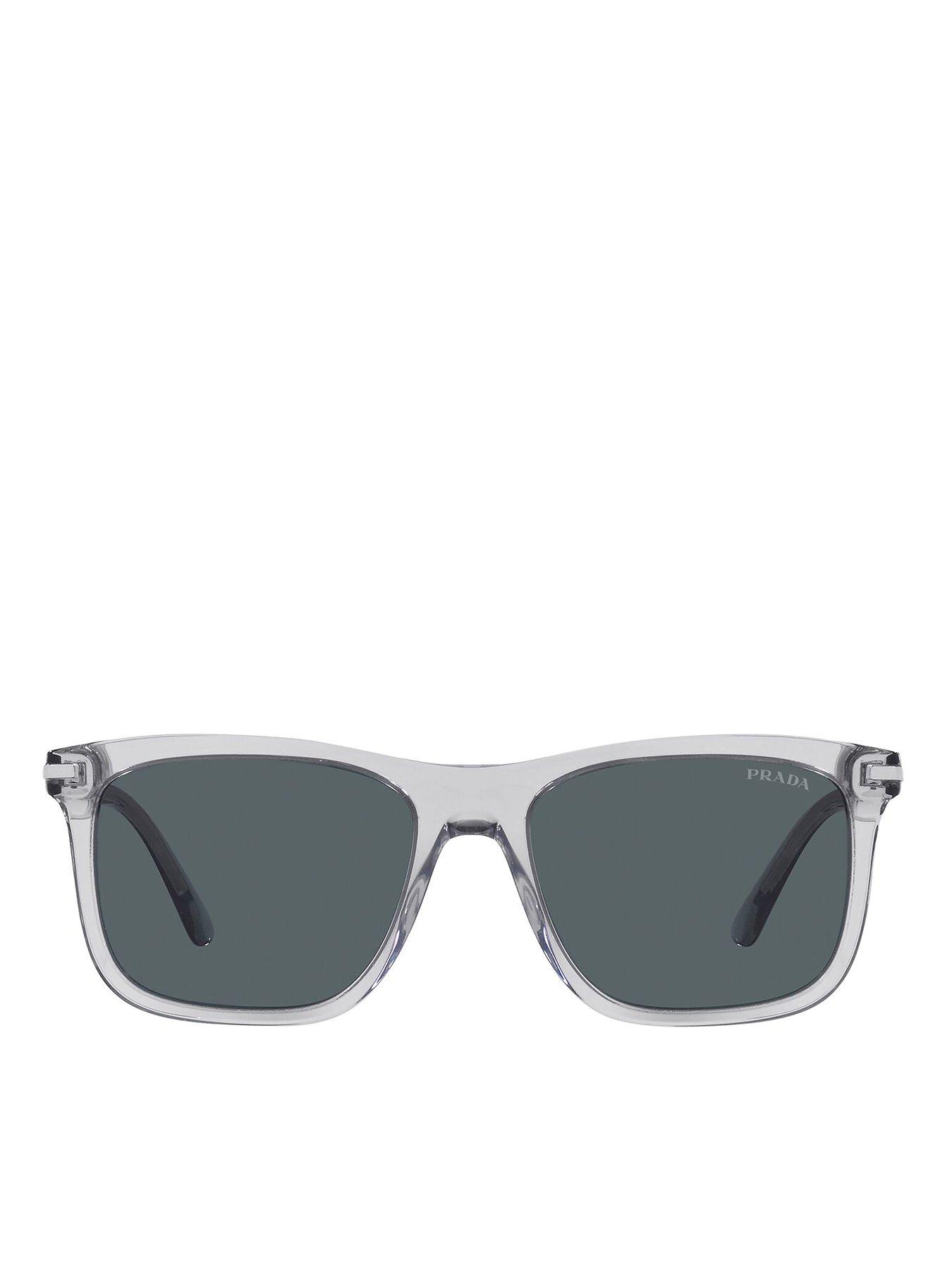  image of prada-rectangle-acetate-sunglass-grey