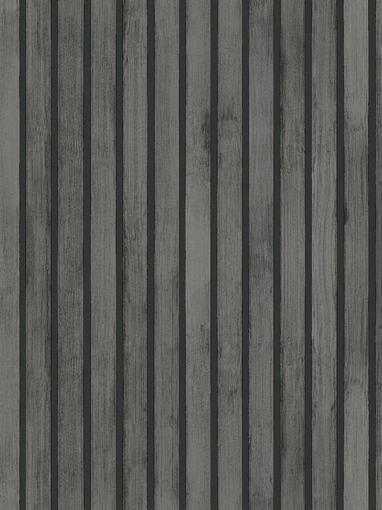 stillFront image of arthouse-wood-slats-charcoal-grey-wallpaper