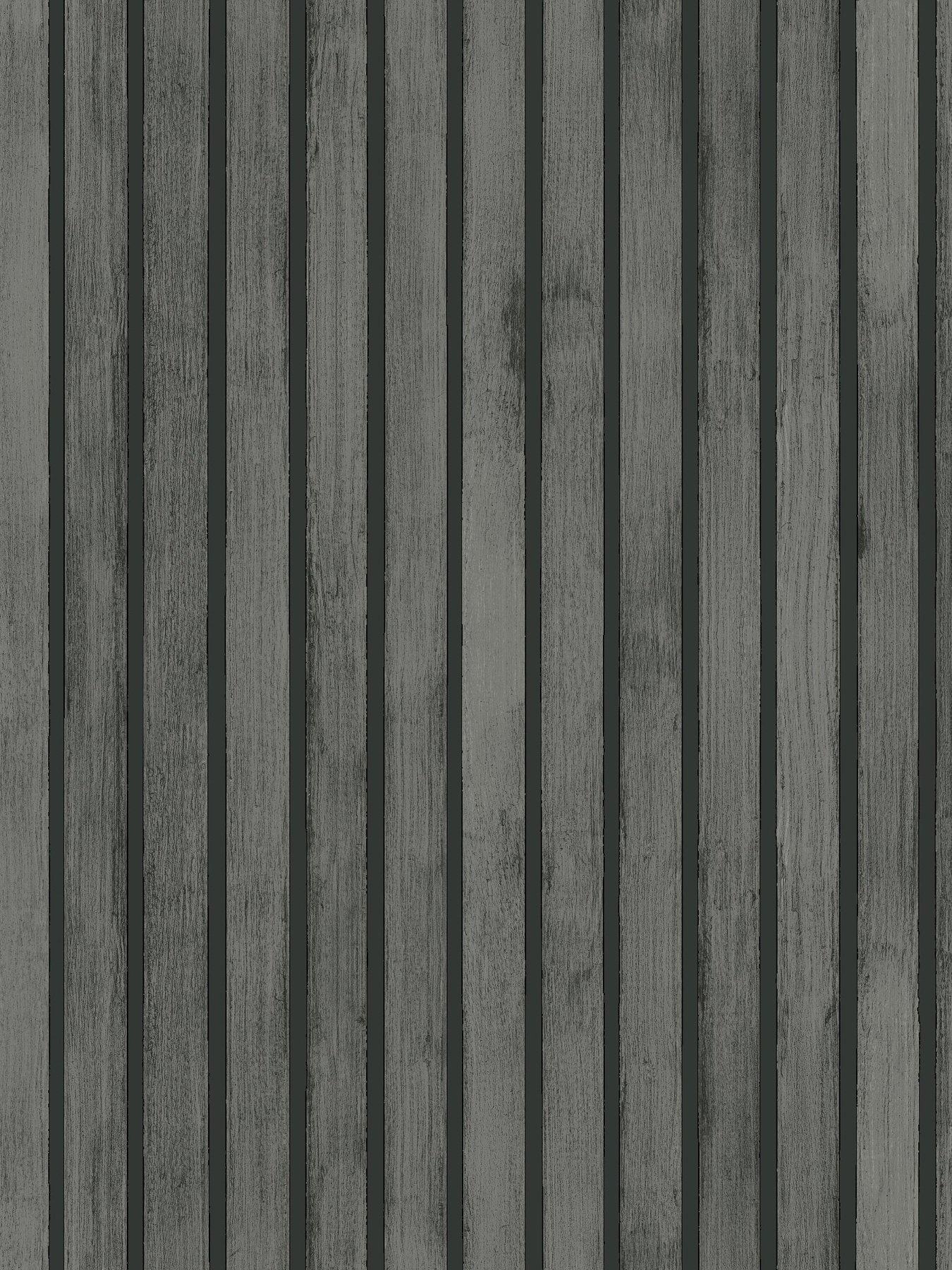 Image 2 of 6 of ARTHOUSE &nbsp;Wood Slats Wallpaper &ndash; Charcoal Grey