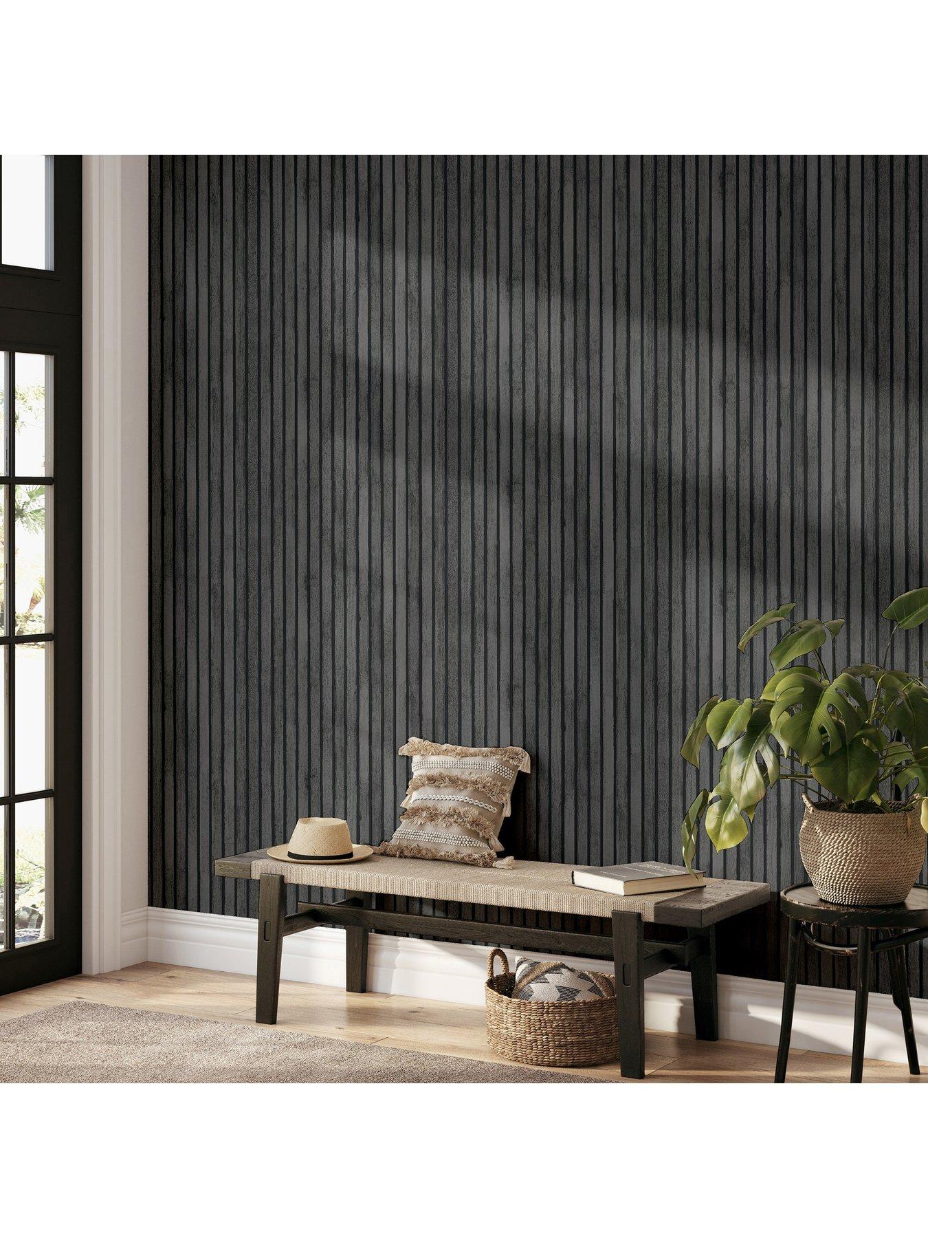 Image 4 of 6 of ARTHOUSE &nbsp;Wood Slats Wallpaper &ndash; Charcoal Grey