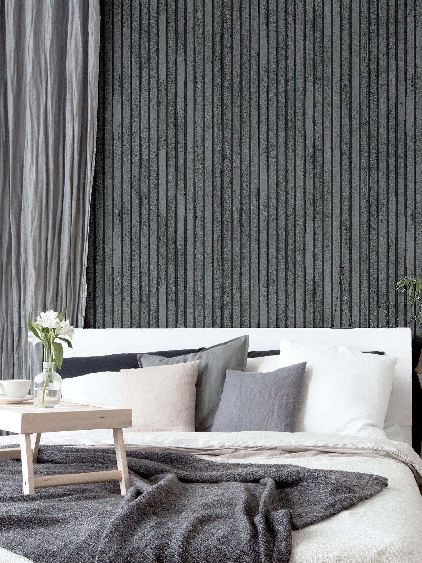 Image 5 of 6 of ARTHOUSE &nbsp;Wood Slats Wallpaper &ndash; Charcoal Grey
