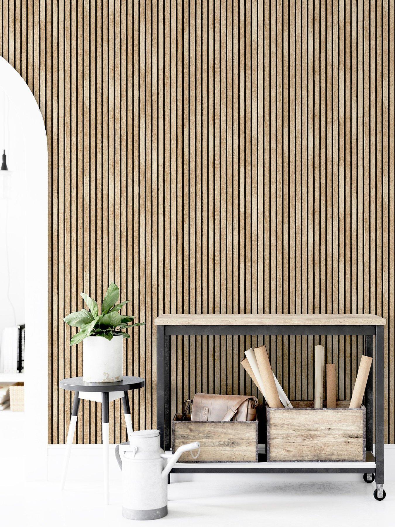 Arthouse Wood Slats Natural Wallpaper 