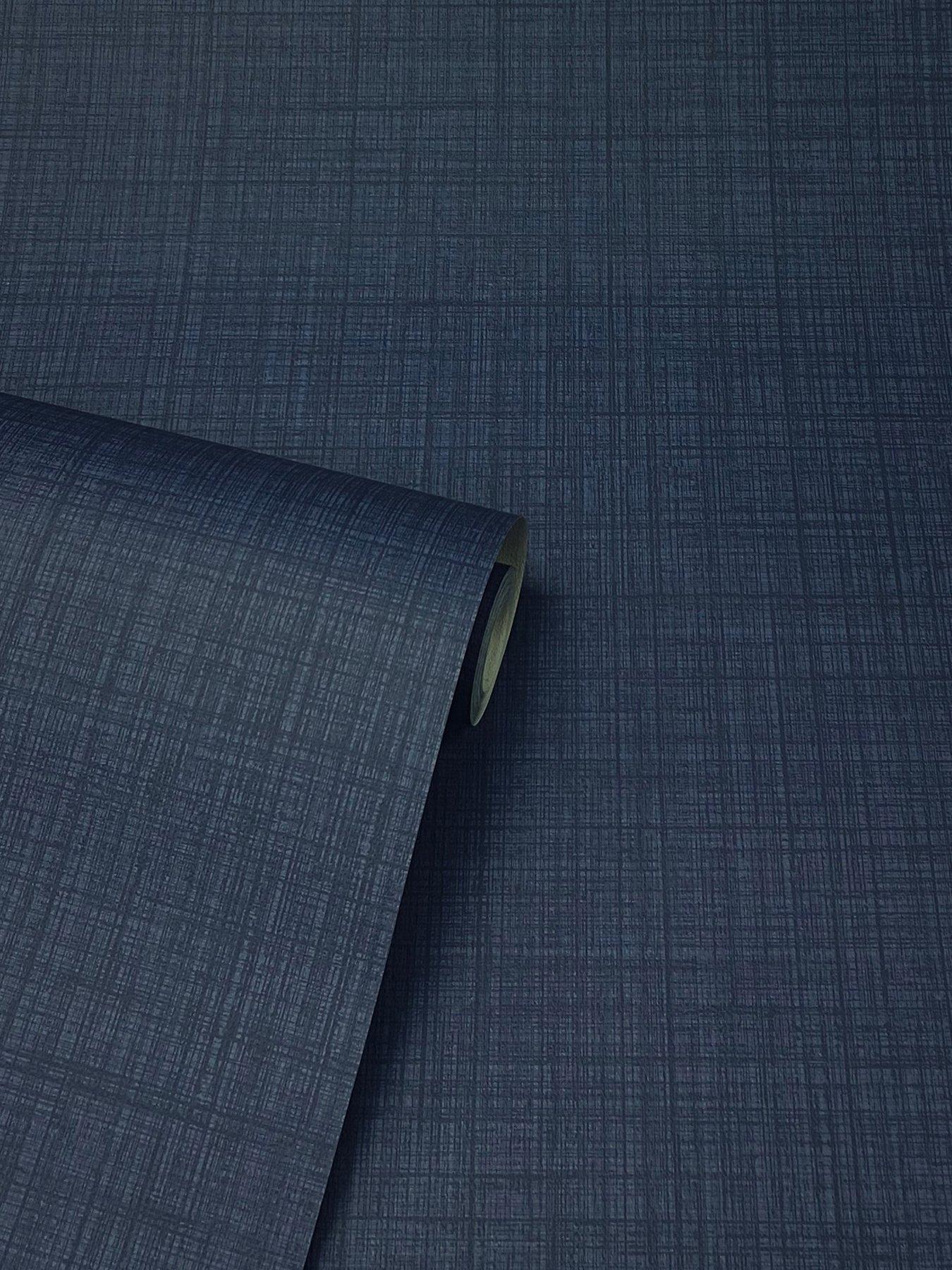  image of arthouse-weave-texture-navy-wallpaper