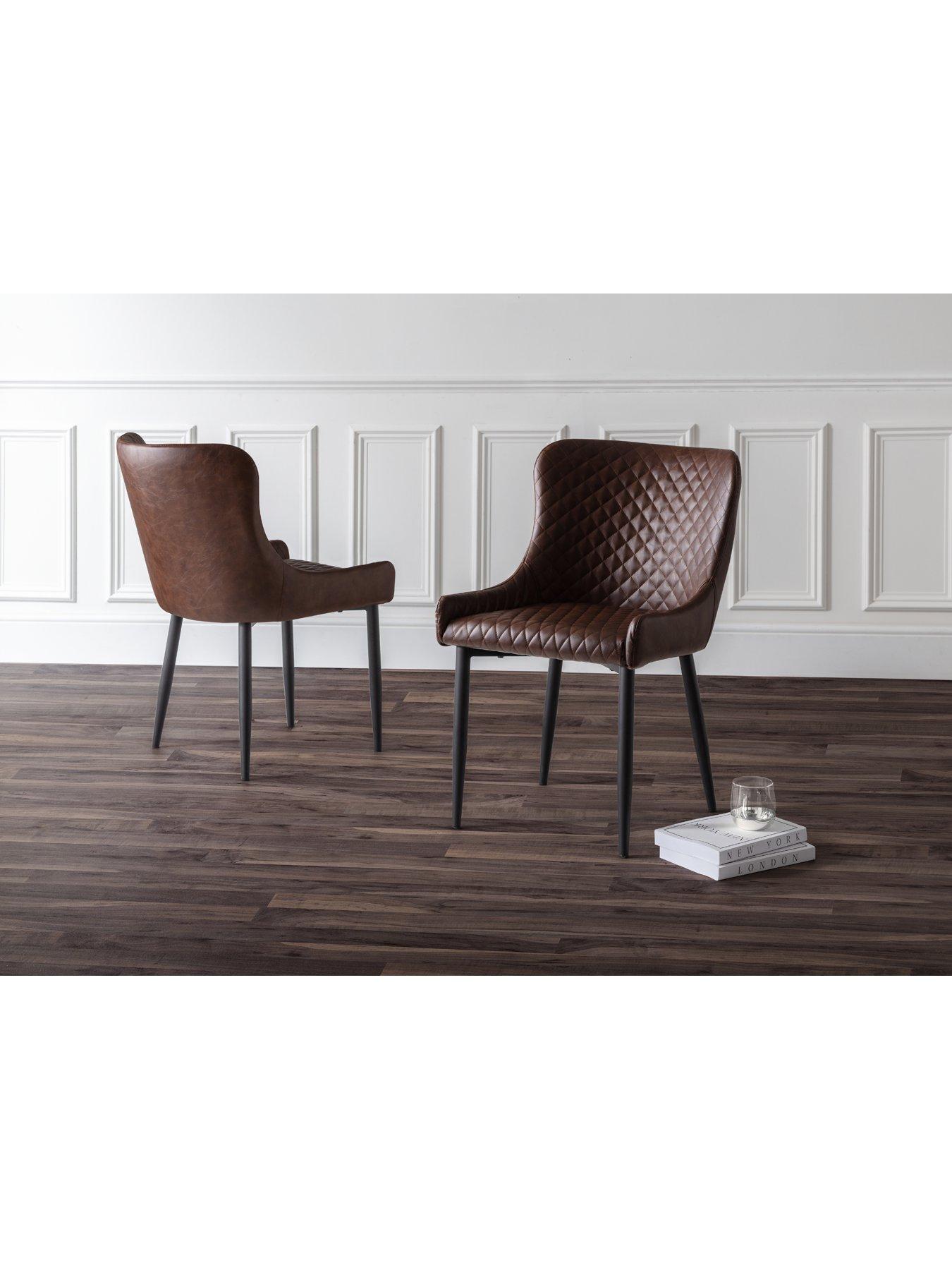 Julian Bowen Luxe Set Of 2 Faux Leather Dining Chairs