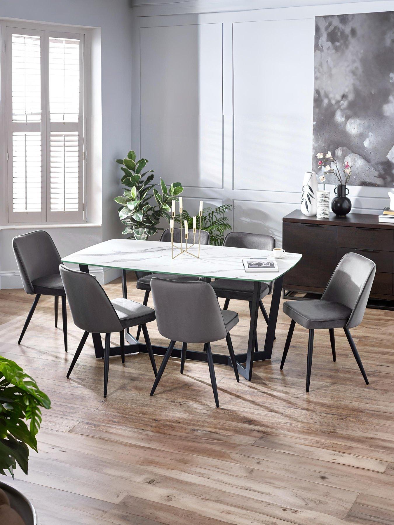 Image 1 of 3 of Julian Bowen Olympus Dining Table &amp; 6 Burgess Chairs