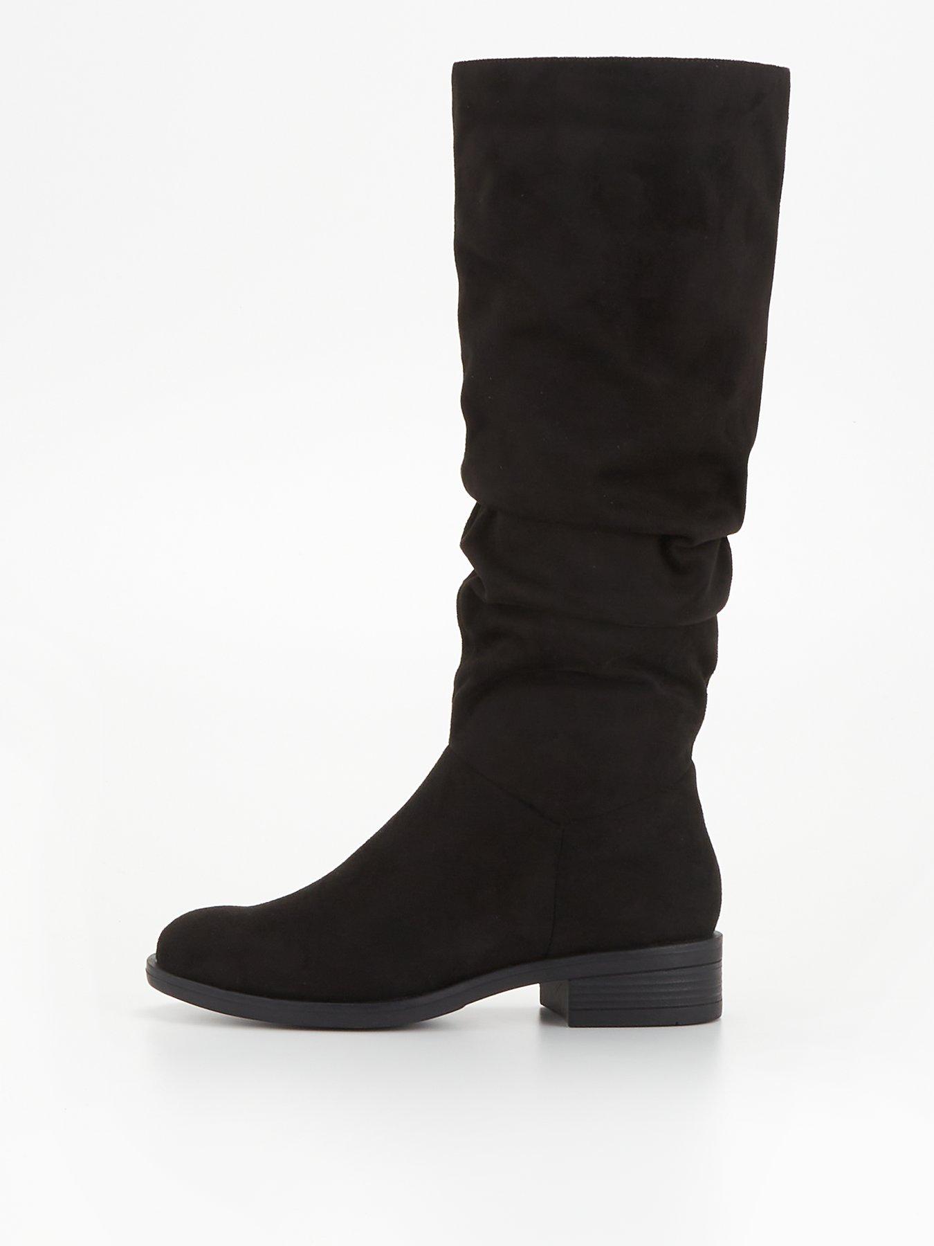 Image 1 of 6 of The Very Collection Comfort Slouch Knee Boot with Wider Fitting Calf - Black
