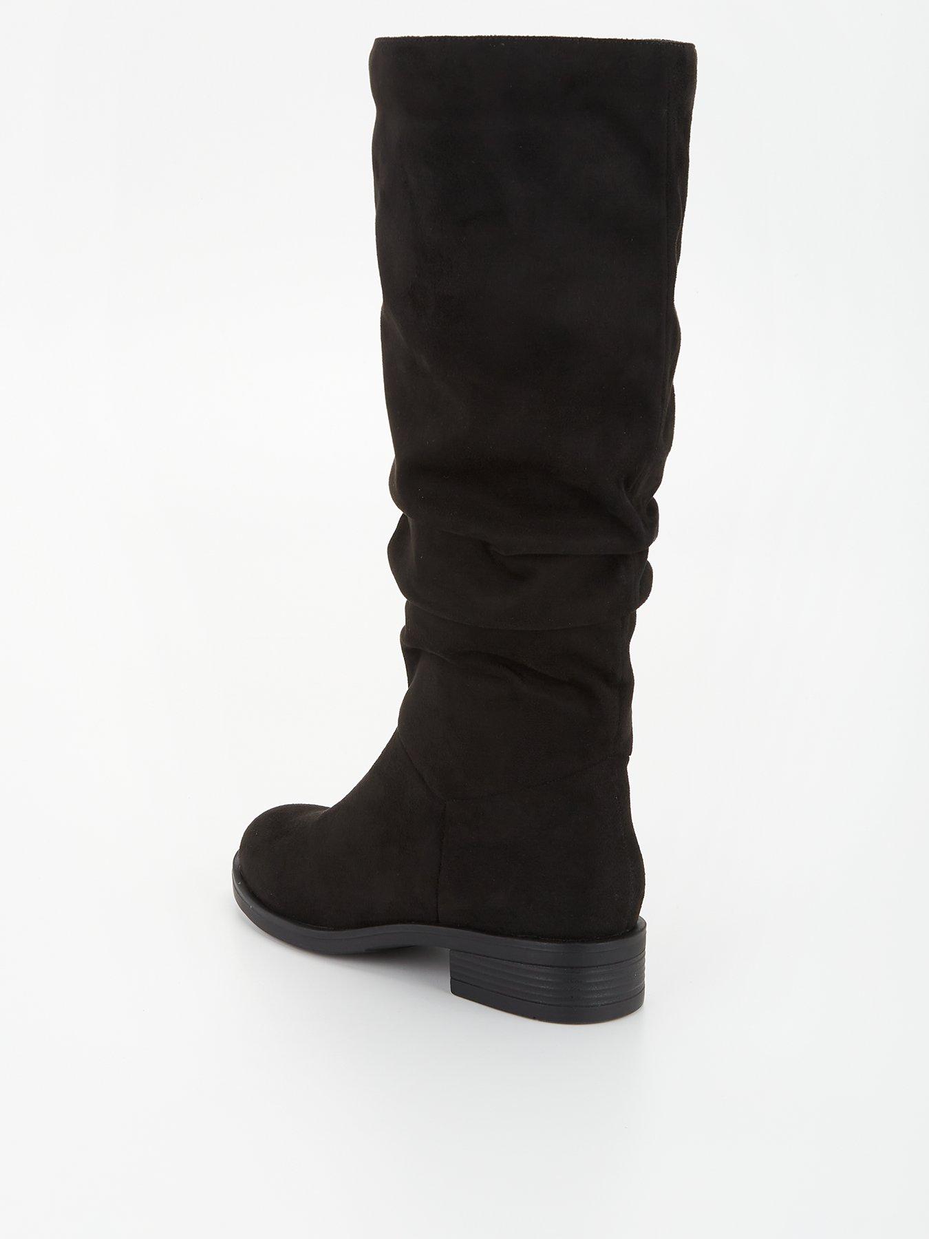 Image 3 of 6 of The Very Collection Comfort Slouch Knee Boot with Wider Fitting Calf - Black