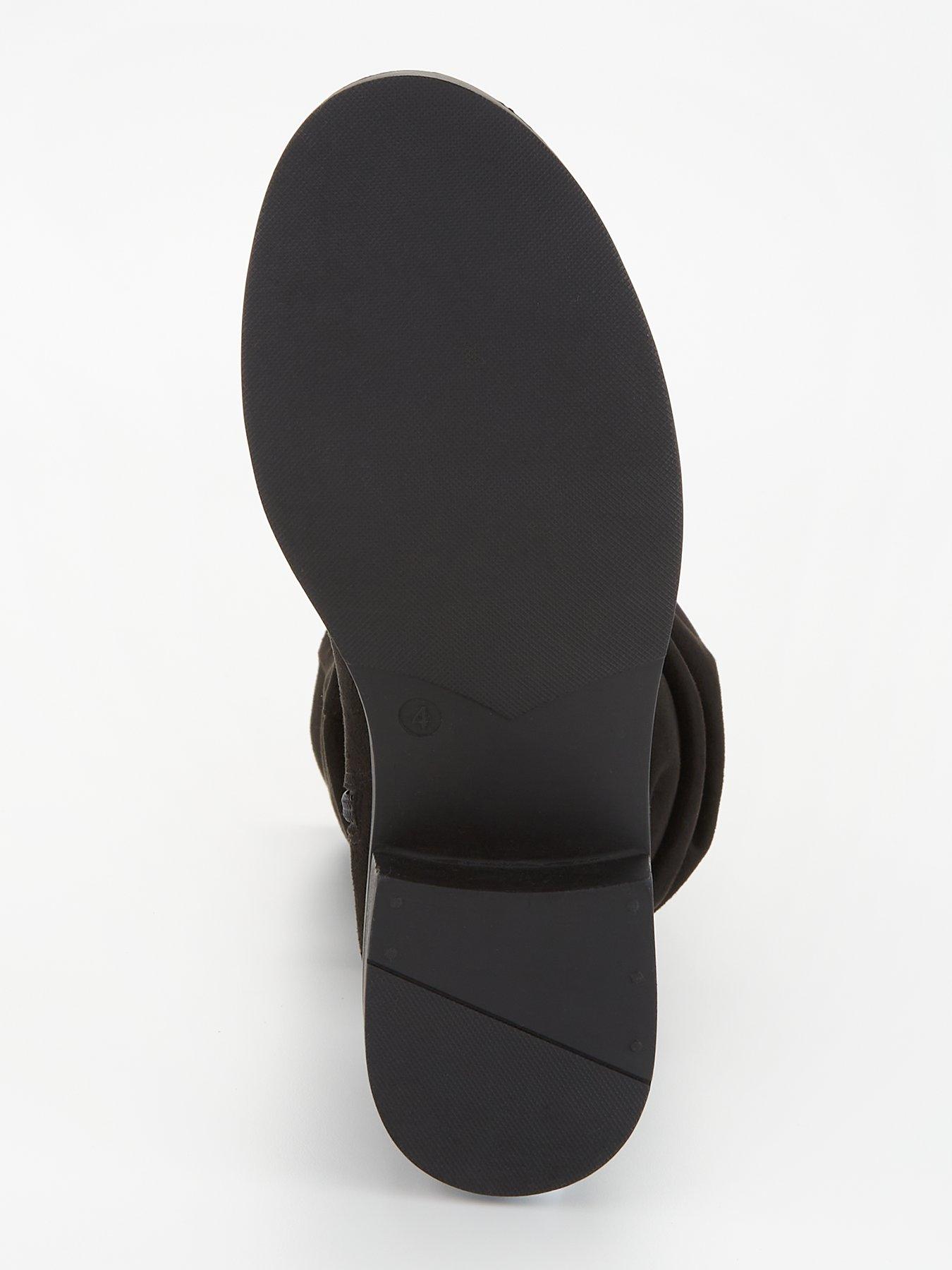  image of everyday-comfort-slouch-knee-boot-with-wider-fitting-calf-black