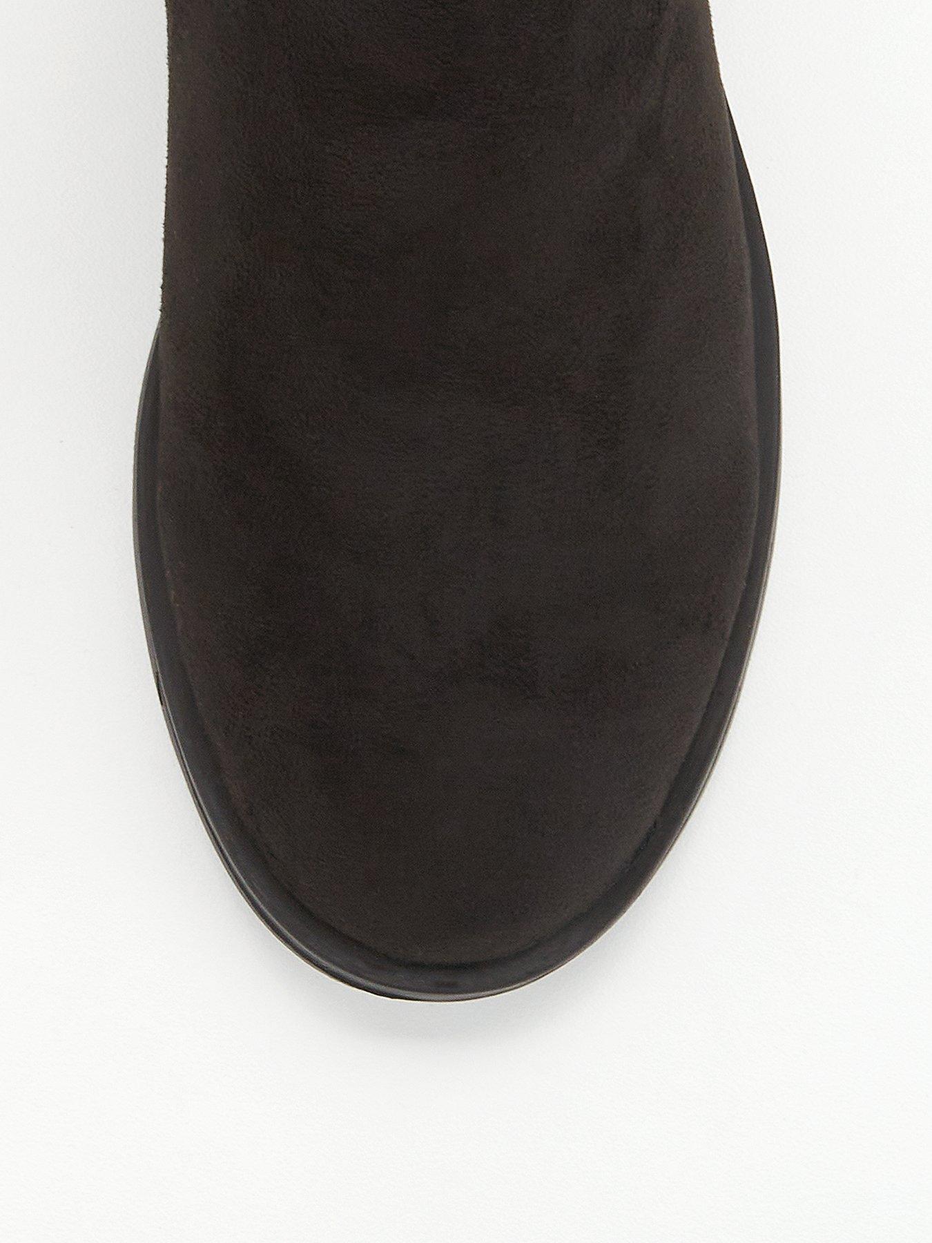 Image 4 of 6 of V by Very Wide Fit Comfort Slouch Knee Boot With Wider Fitting Calf - Black