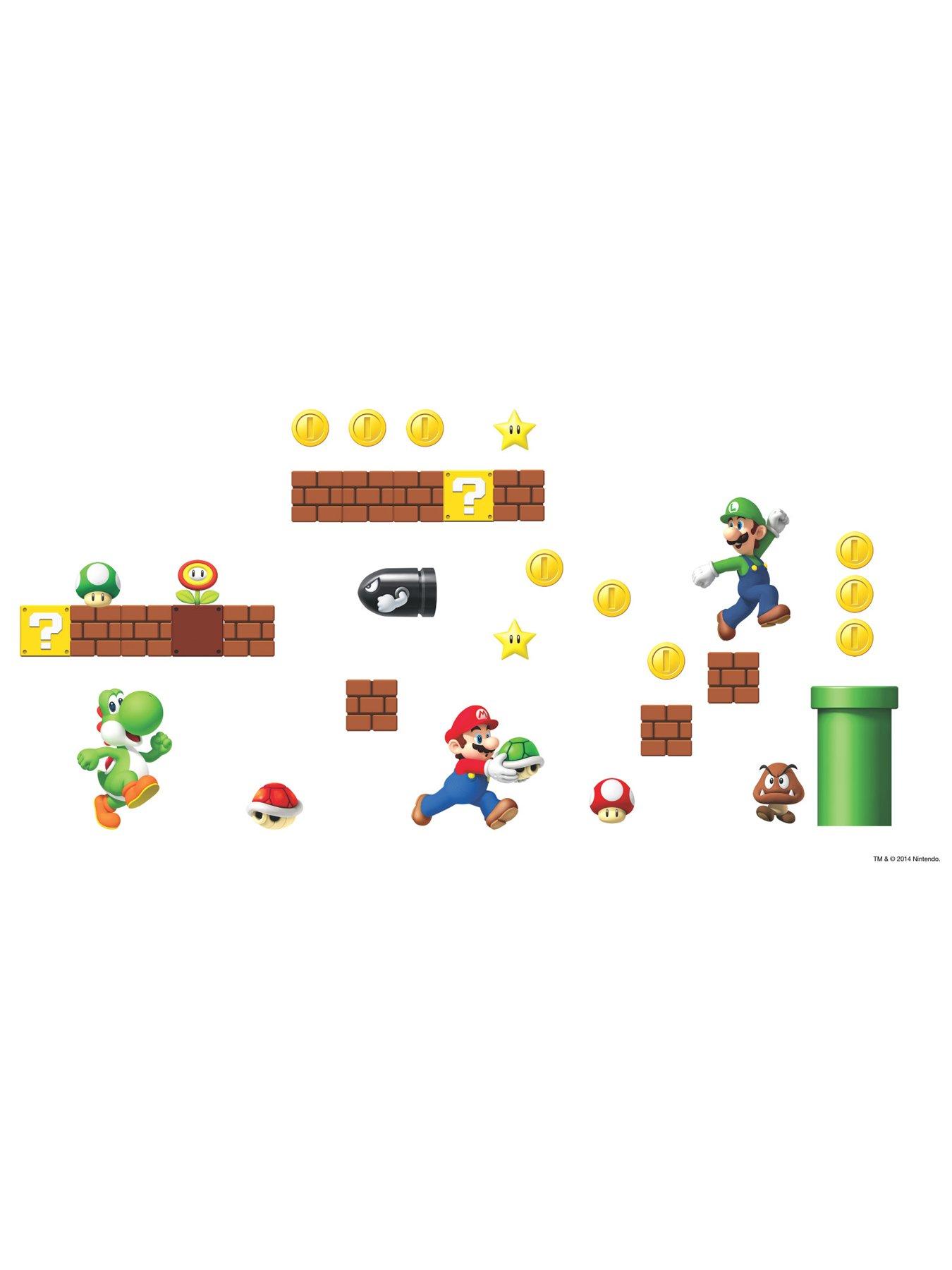 Fine Decor Super Mario Build-A-Scene Peel and Stick Wall Decal Set ...
