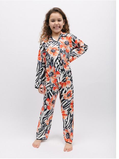 minijammies-girls-nicole-animal-floral-print-long-sleeve-pyjama-set-charcoal