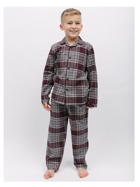 minijammies-boys-spencer-check-pyjama-set-burgundy