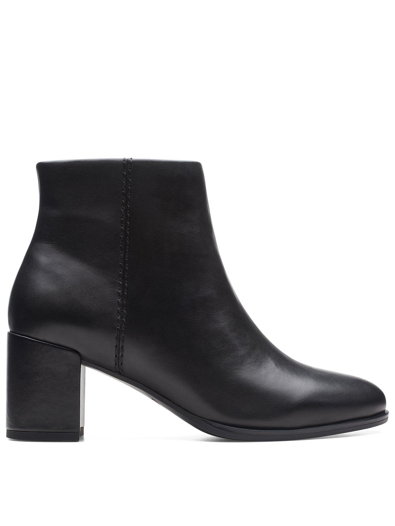 undefined Freva55 Zip Wide Fit Boots - Black Leather