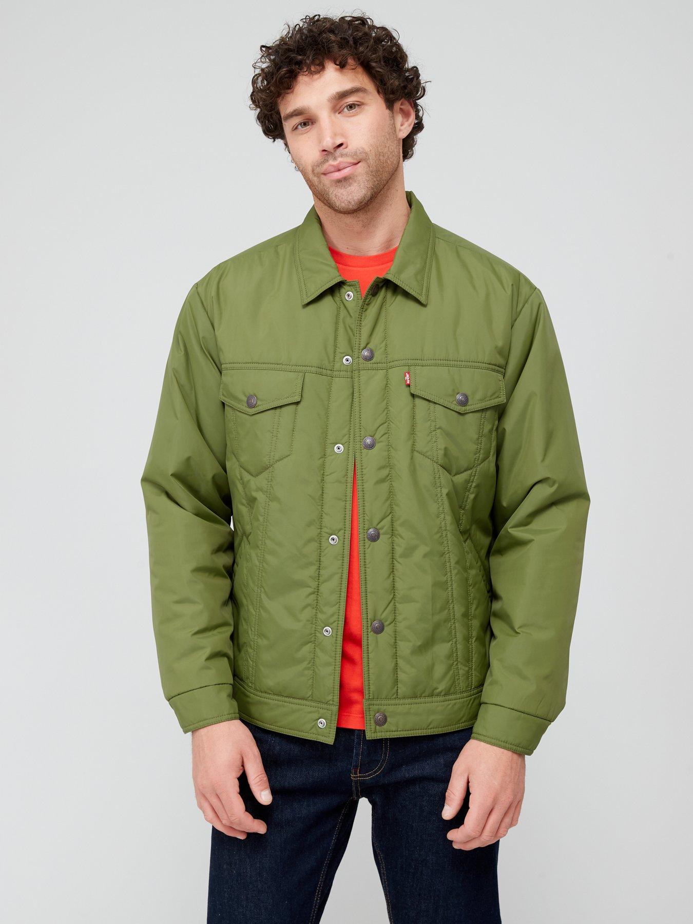 Levi s Relaxed Fit Padded Truck Jacket Green littlewoods