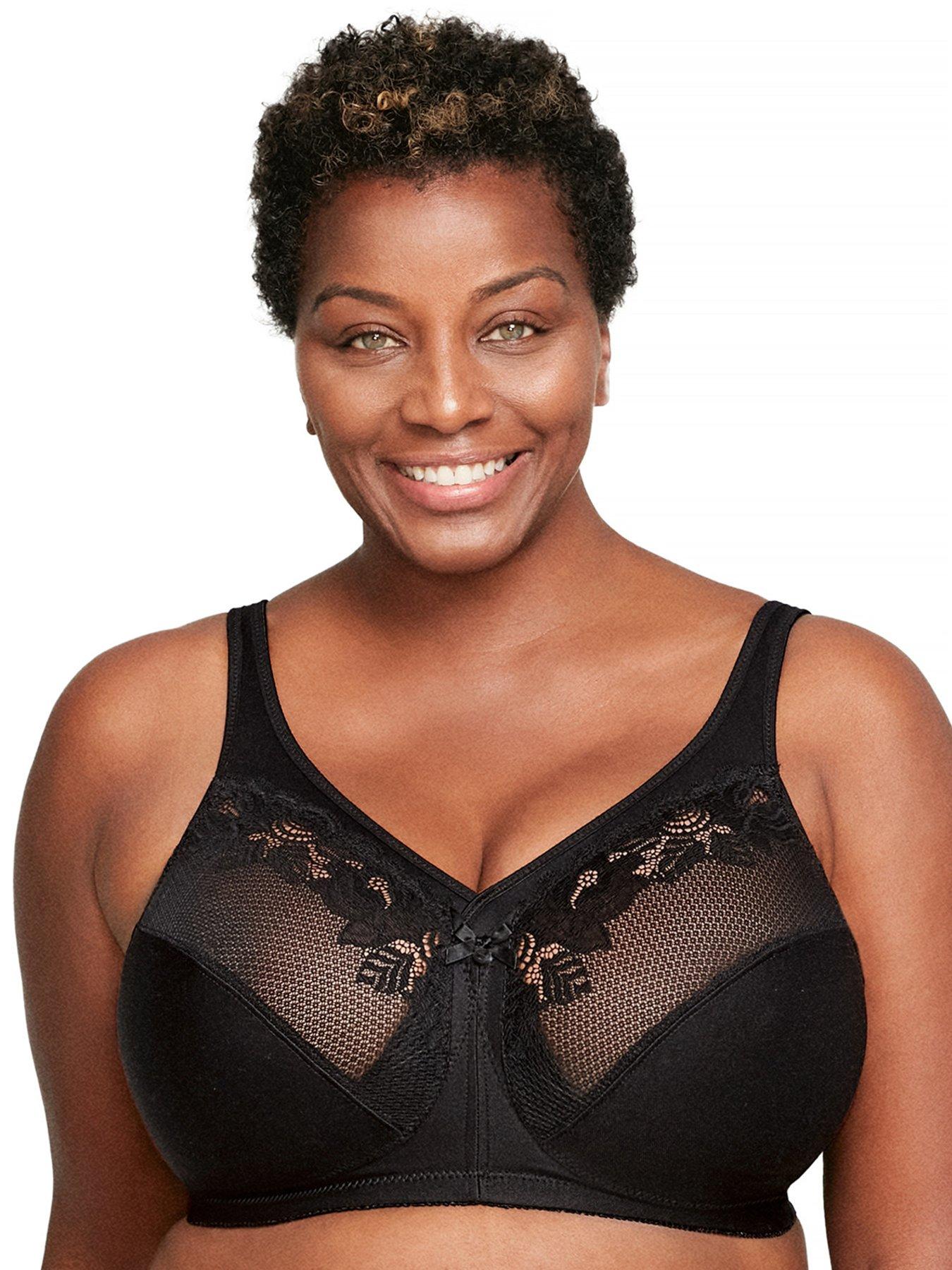 Glamorise Womens MagicLift Active Support Wirefree Bra 1005 Black 46J