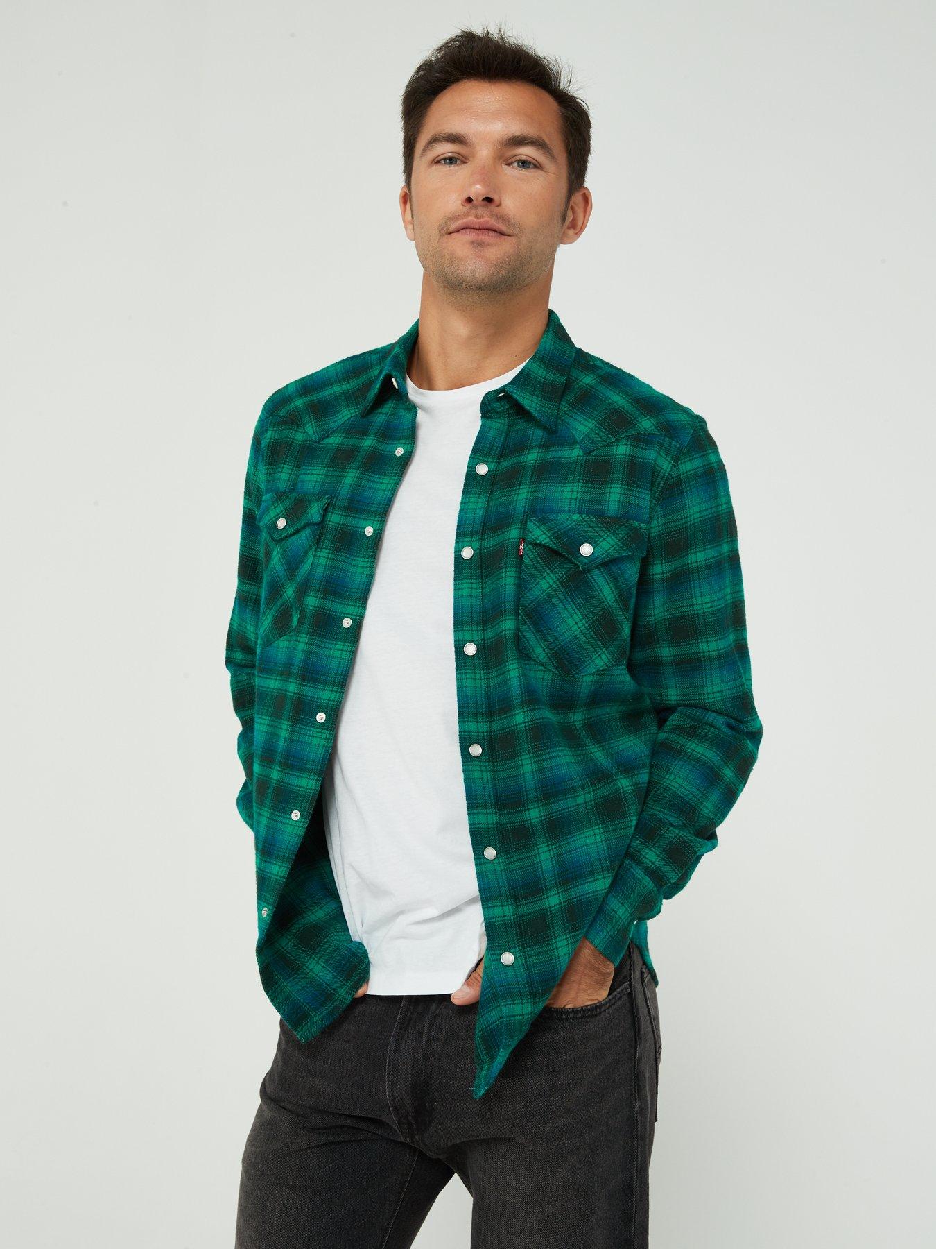 levi's barstow western shirt green