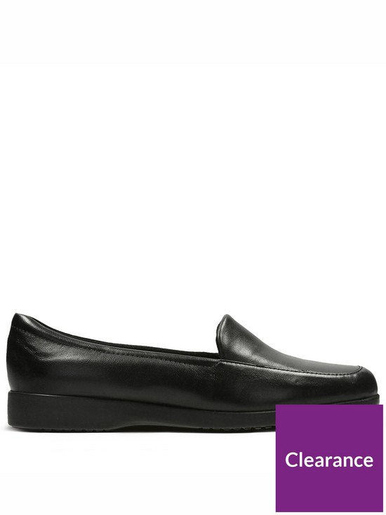 front image of clarks-collection-georgia-extra-wide-fit-shoes-black-leather