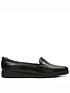  image of clarks-collection-georgia-extra-wide-fit-shoes-black-leather