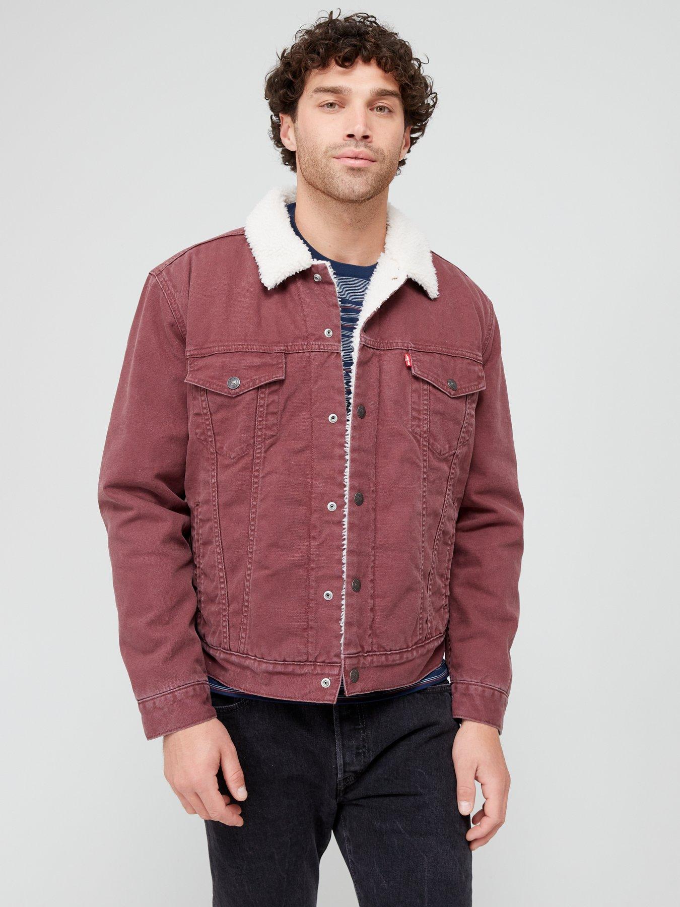 Type 1 Sherpa Fleece Trucker Jacket - Red