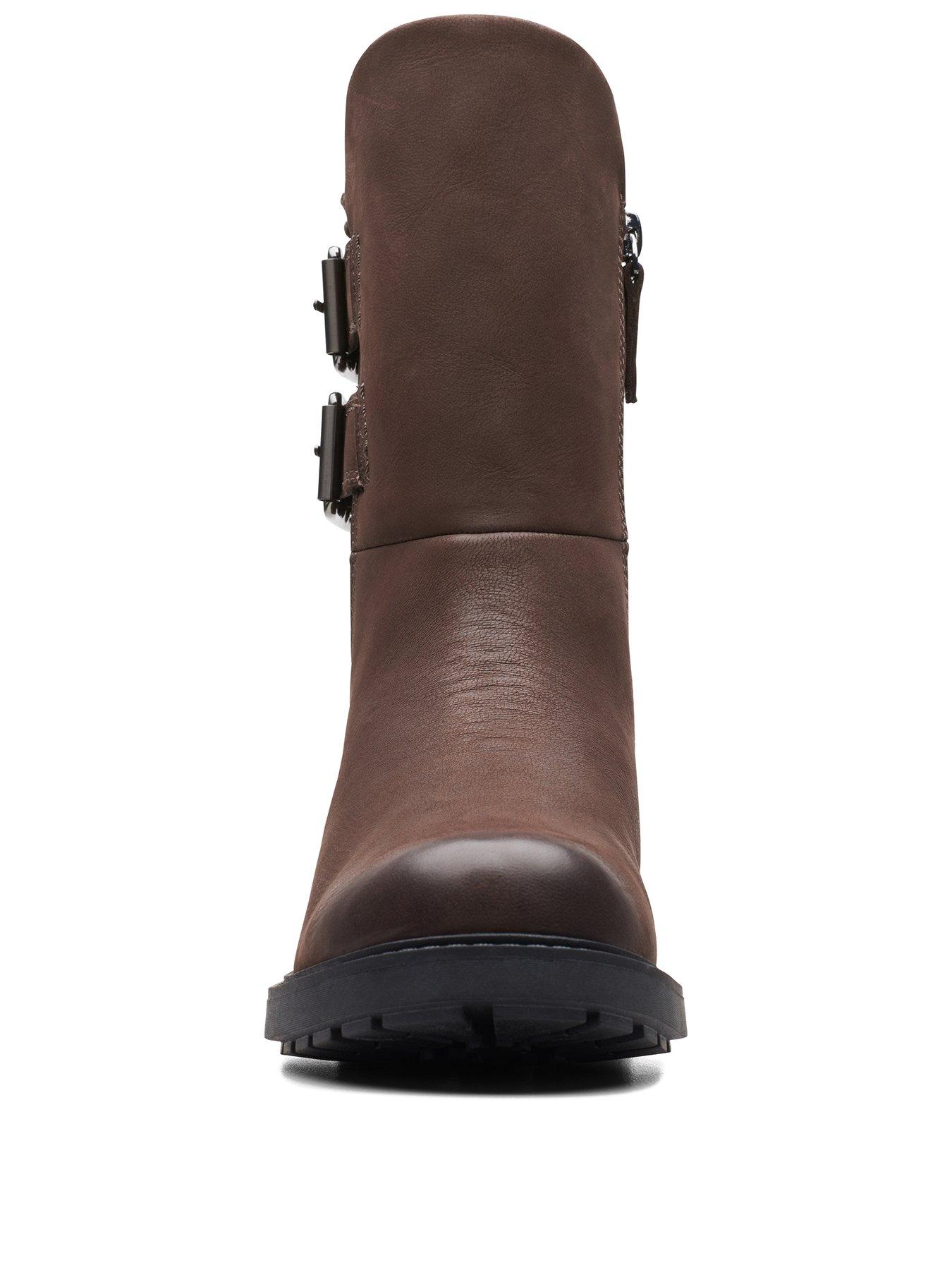 Clarks Orinoco 2 Buckle Boots Drk Brown Warm Lined littlewoods