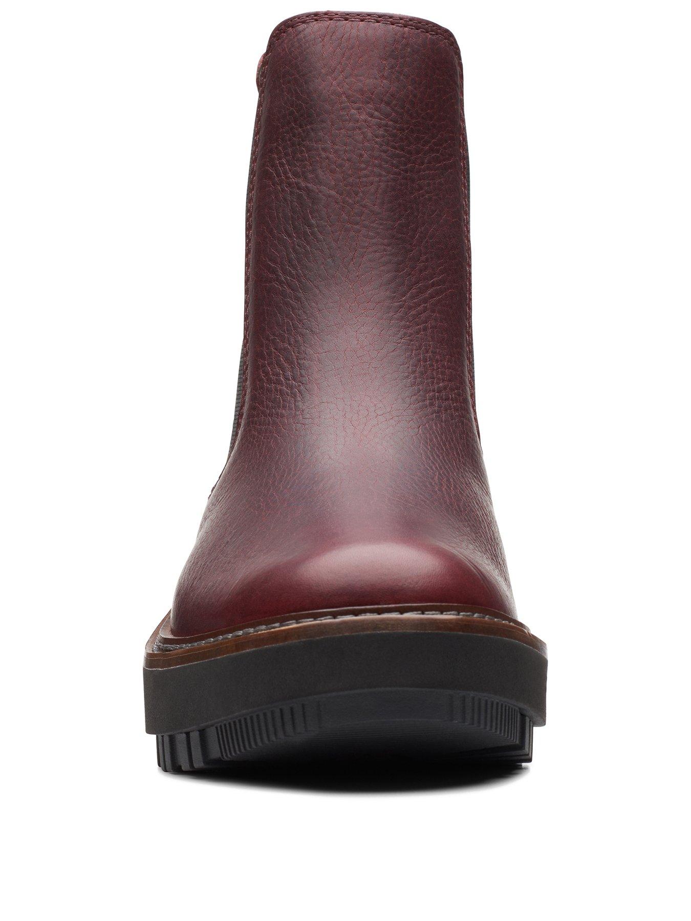clarks burgundy boots