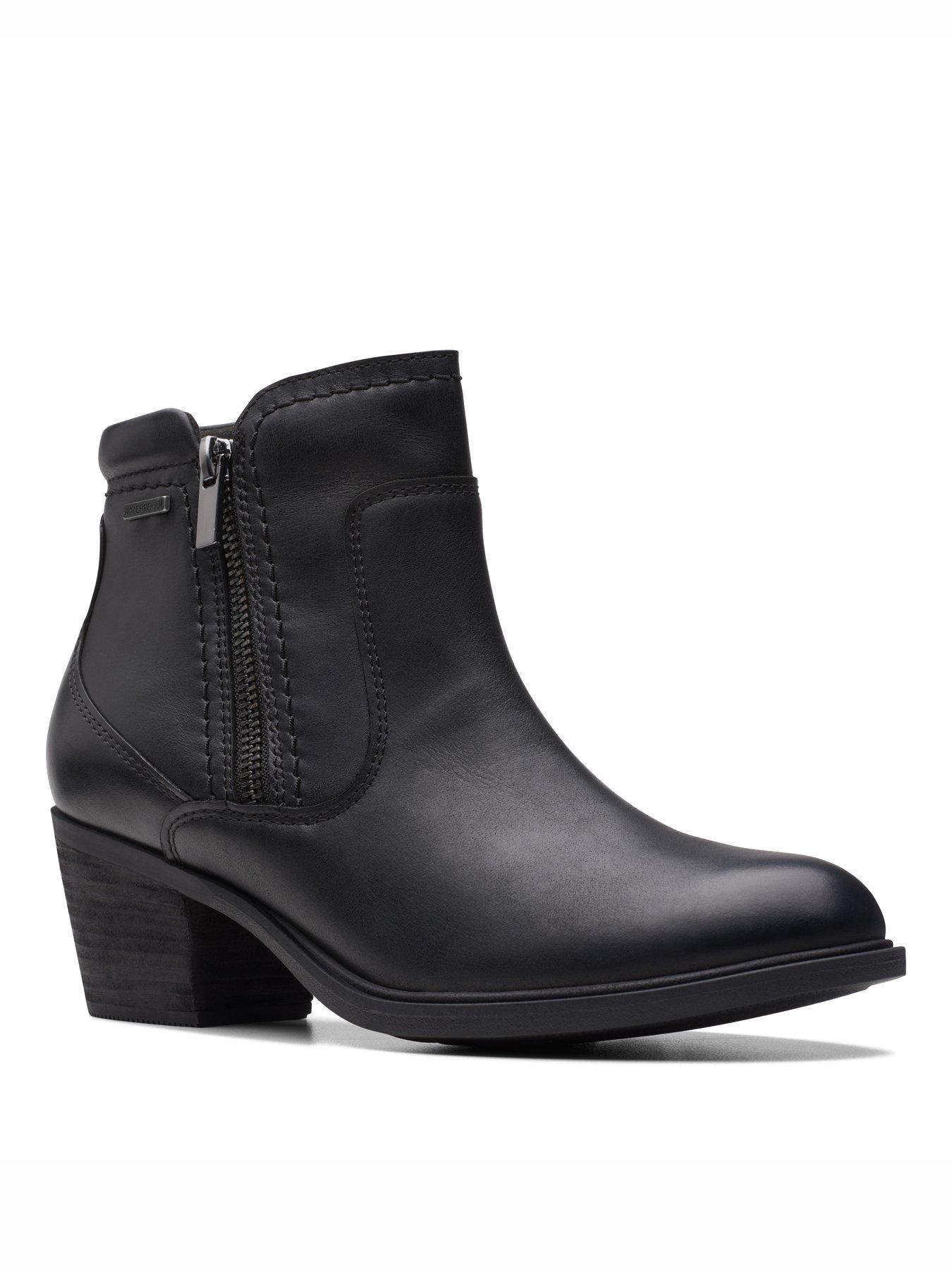  image of clarks-neva-zip-wp-boots-black-leather