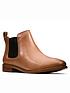  image of clarks-collection-taylor-shine-wide-fit-boots-tan-leather