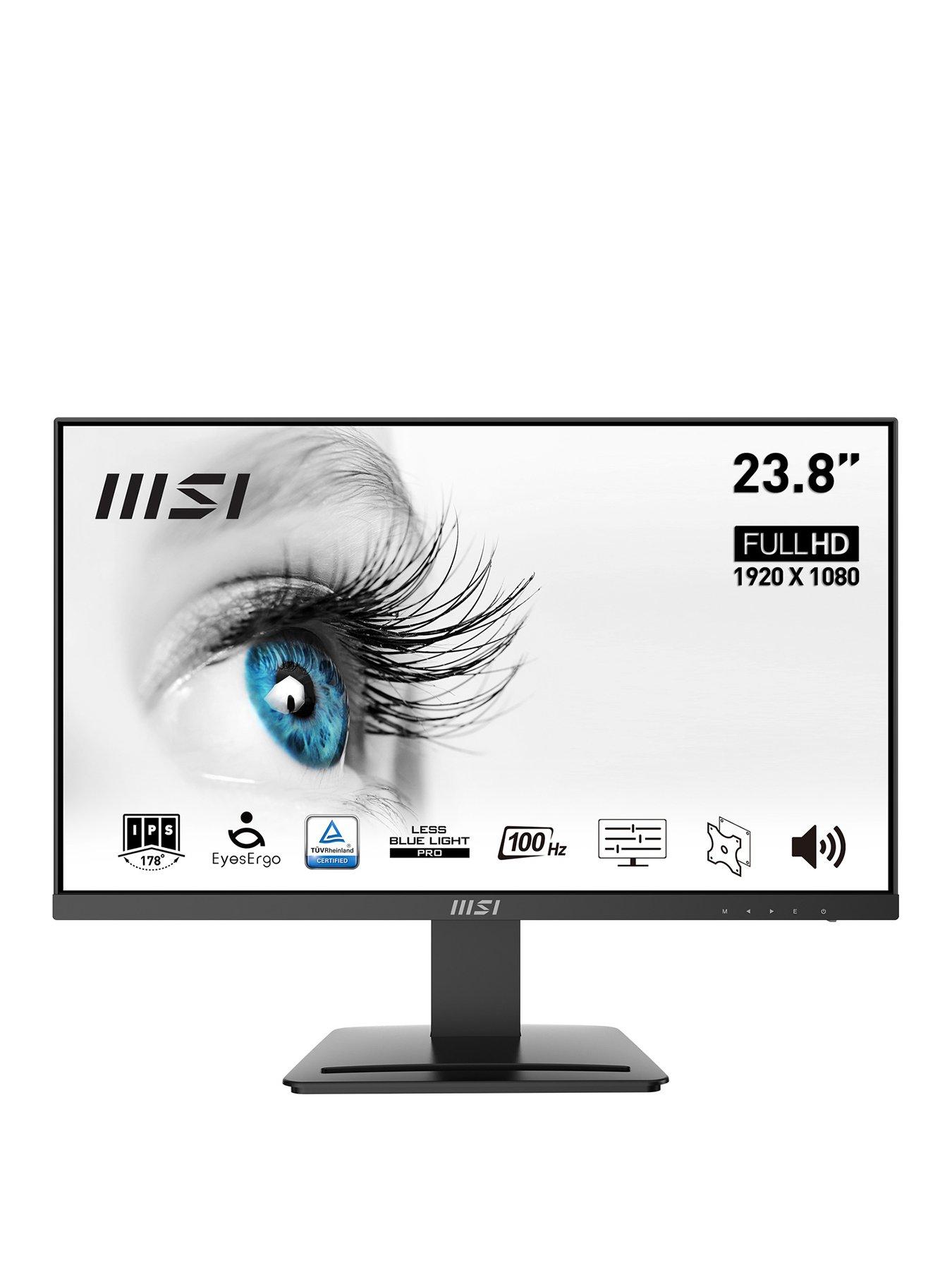 MSI PRO MP243X 24 Inch, Full HD, 100Hz, IPS, Flat Monitor with Built-in ...