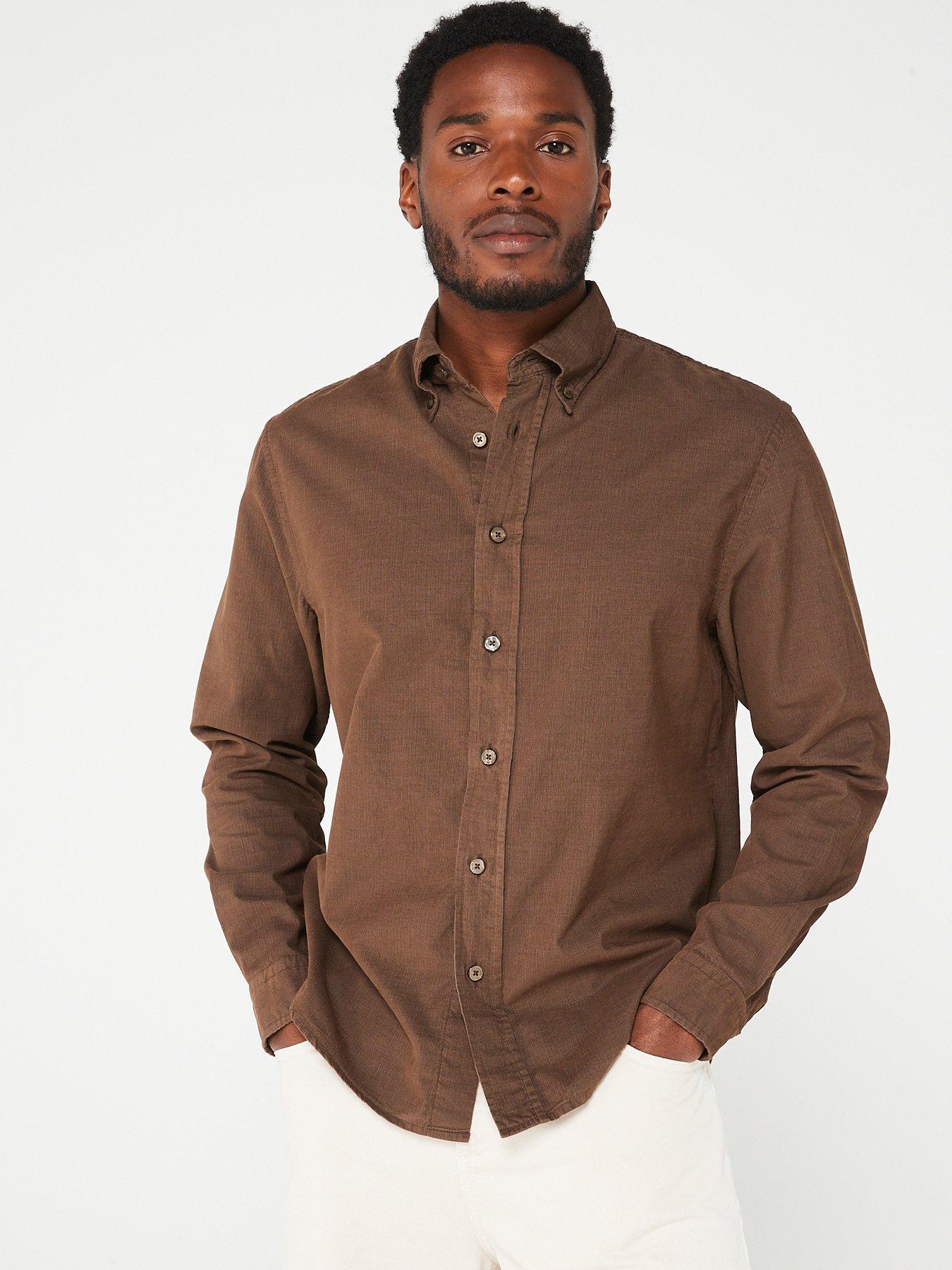  image of boss-own-long-sleeve-relaxed-shirt-khaki