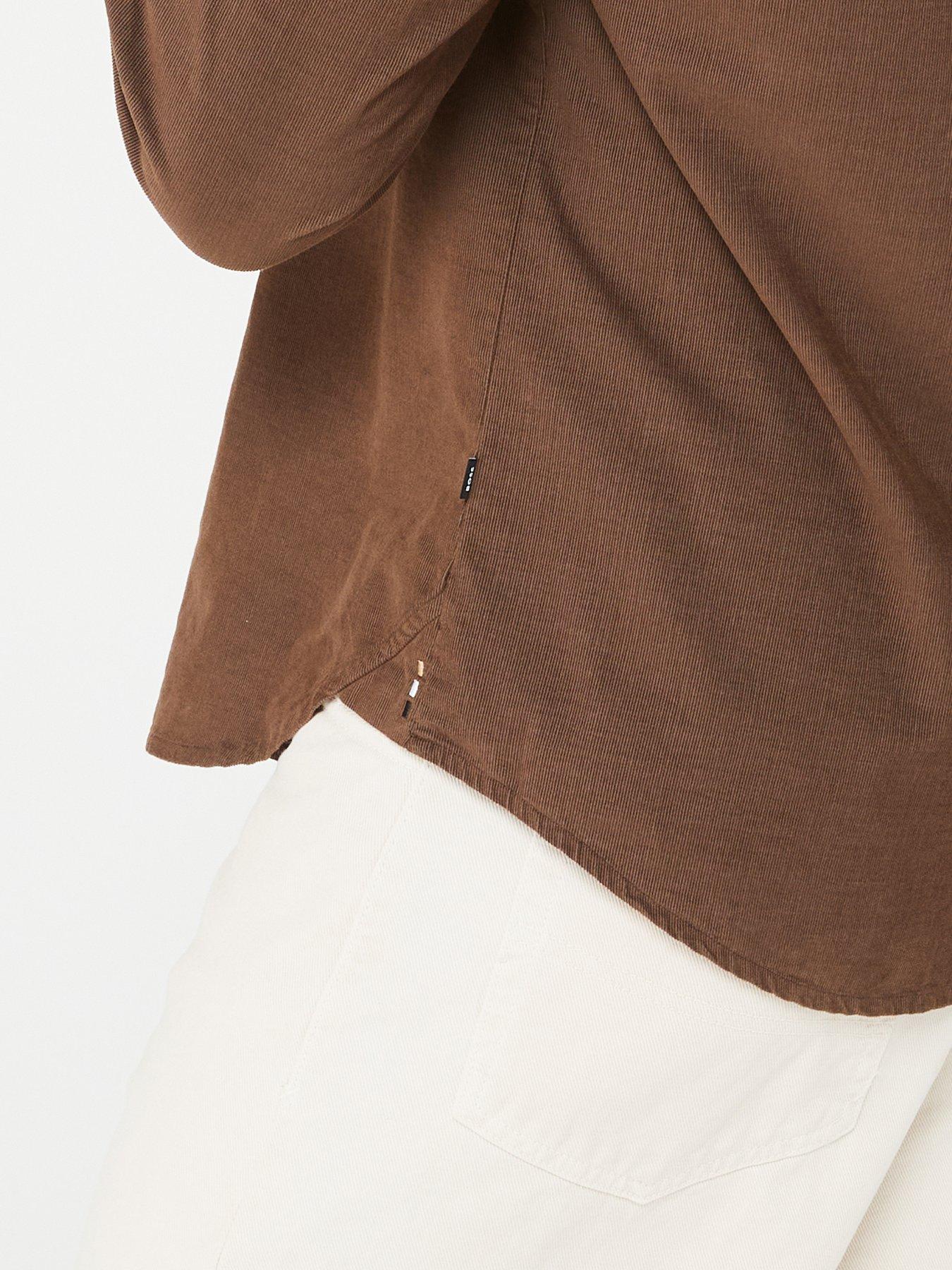  image of boss-own-long-sleeve-relaxed-shirt-khaki