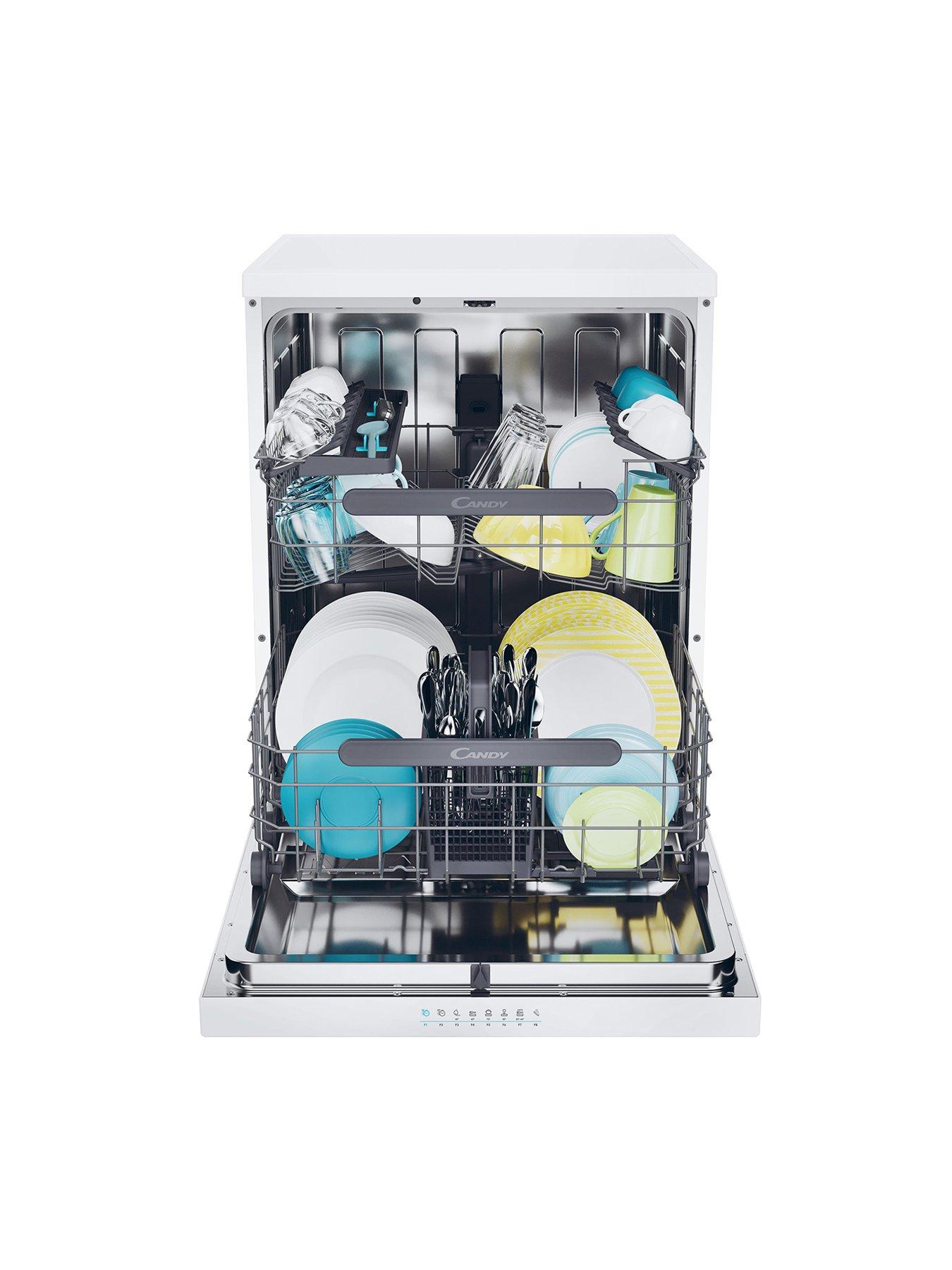  image of candy-cf-5c7f0w-80-15-place-fullsize-60cm-widenbspfreestanding-dishwasher-withnbspwifi--nbspwhite