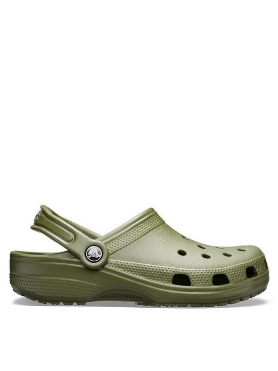 front image of crocs-mens-classic-clog-sandal-green