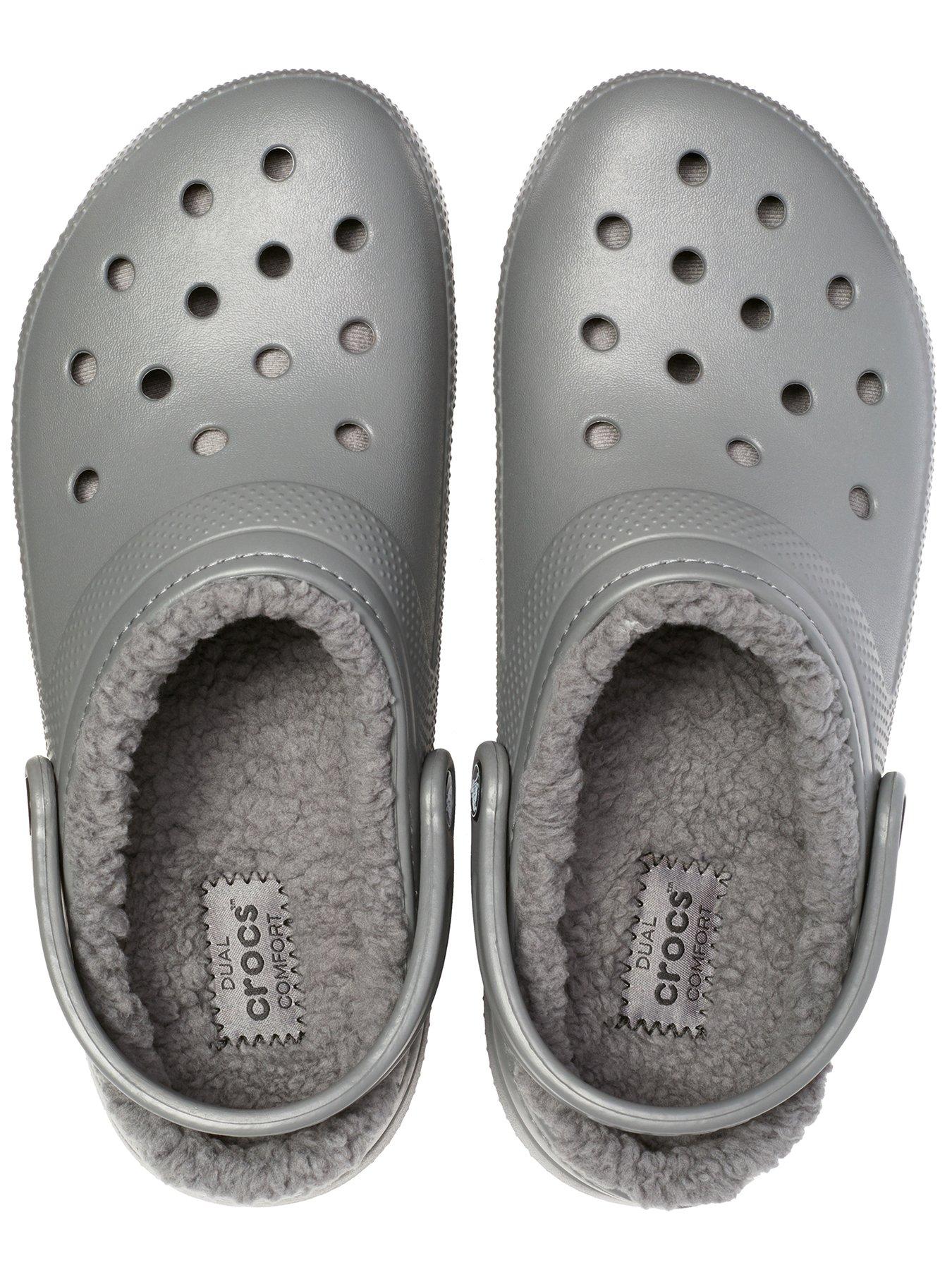 Crocs Men's Classic Lined Clog - Grey | Littlewoods