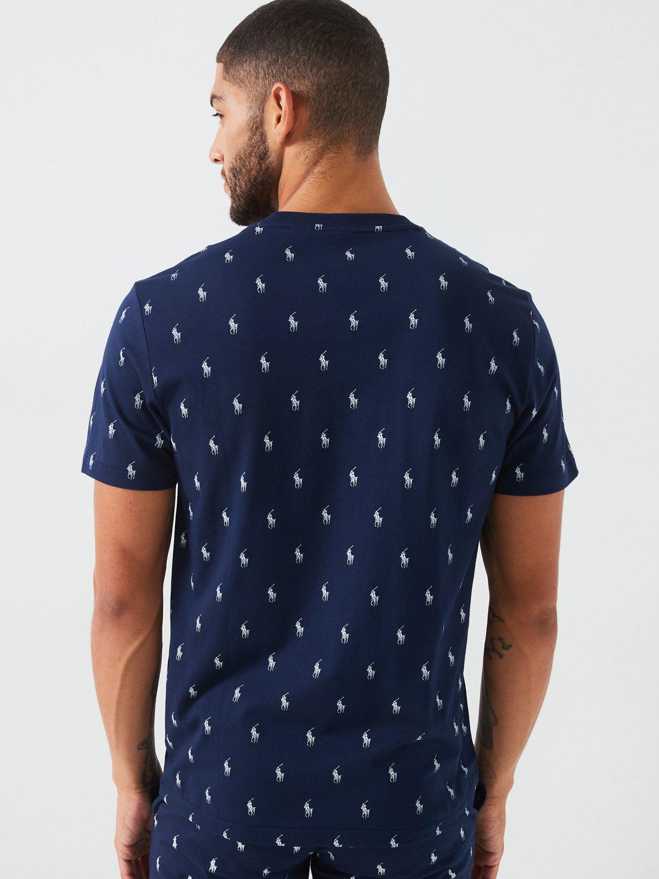 Image 2 of 5 of Polo Ralph Lauren All Over&nbsp;Print Jersey Sleep Shirt - Navy