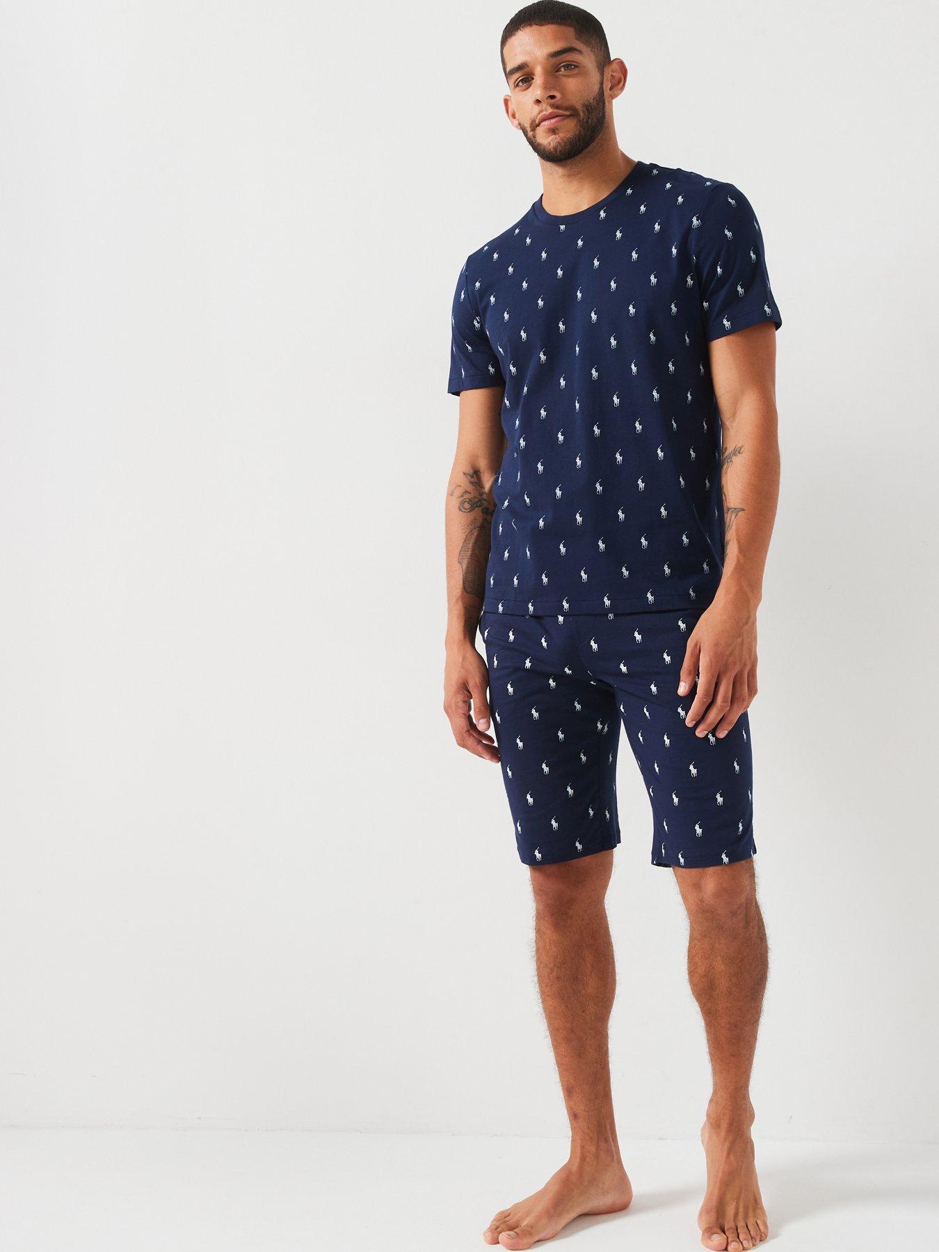 Image 3 of 5 of Polo Ralph Lauren All Over&nbsp;Print Jersey Sleep Shirt - Navy