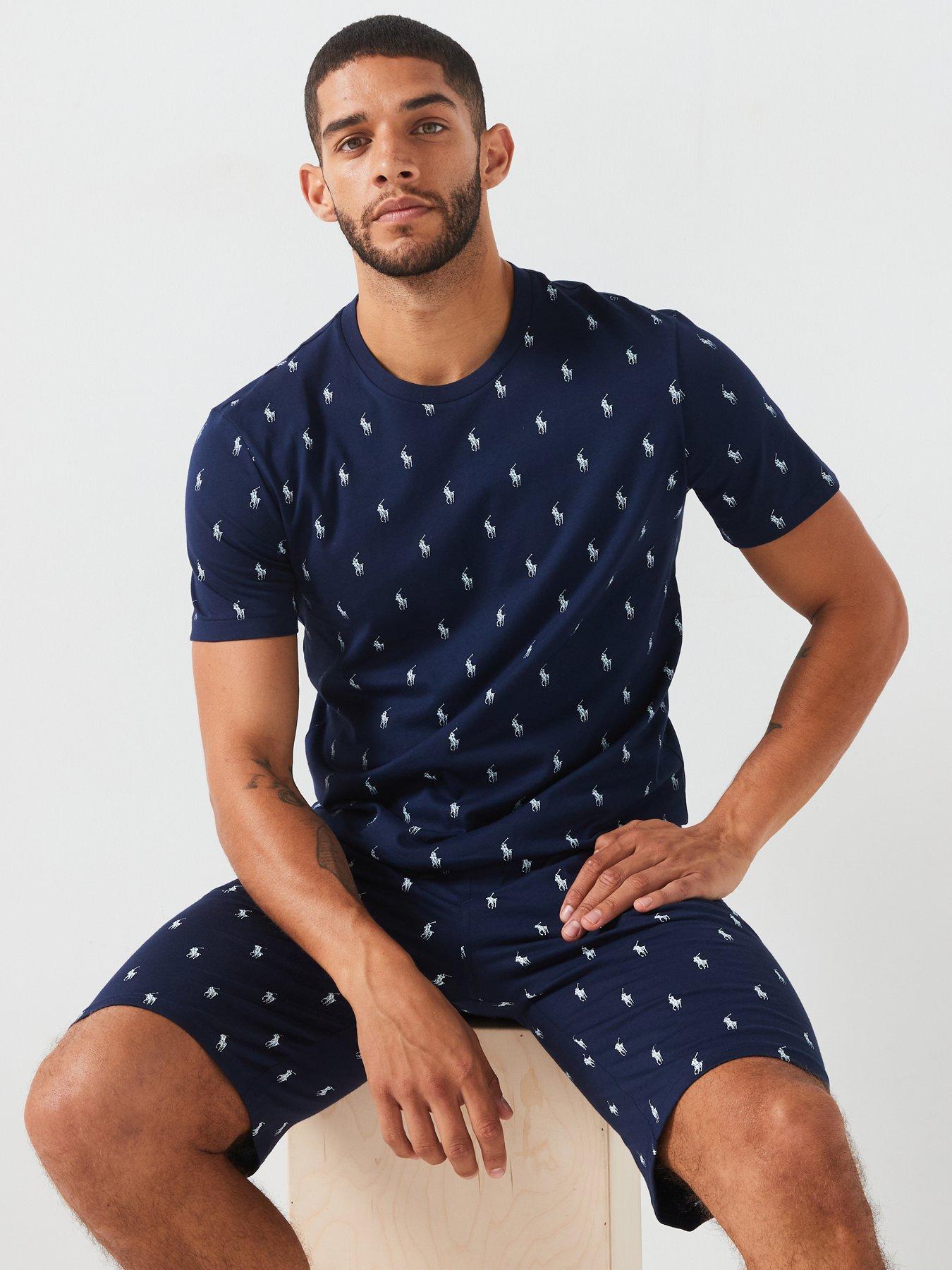 Image 5 of 5 of Polo Ralph Lauren All Over&nbsp;Print Jersey Sleep Shirt - Navy