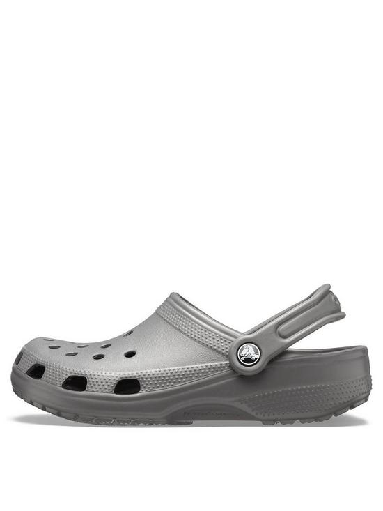 front image of crocs-mens-classic-clog-grey
